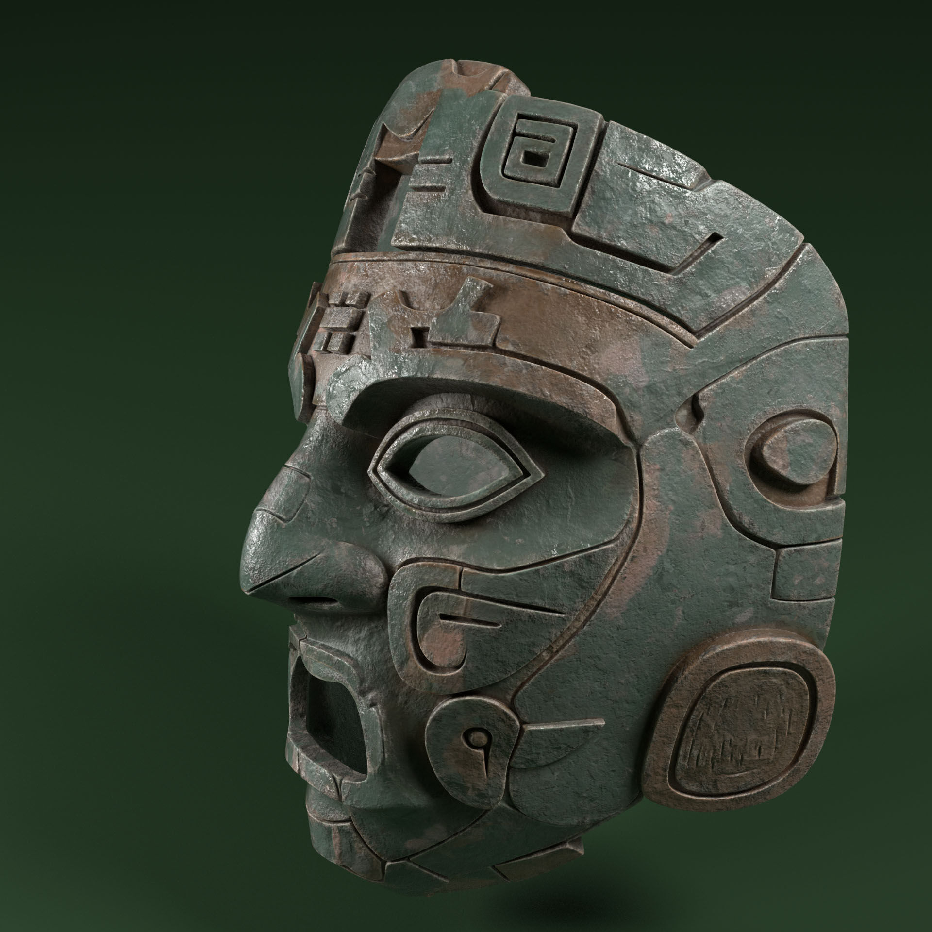 Maya Ceremonial Masks Pack Low-poly 3D model_41