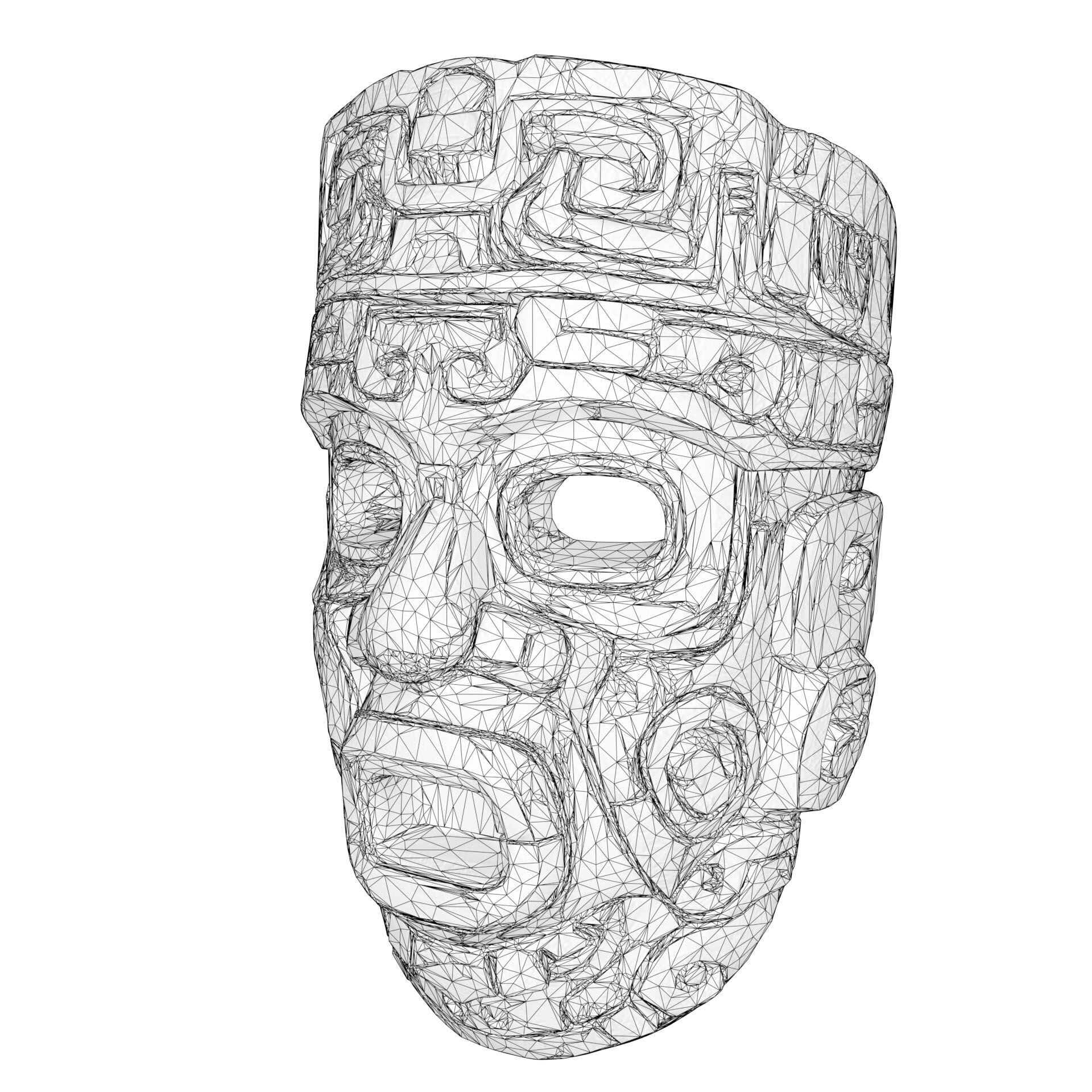 Maya Ceremonial Masks Pack Low-poly 3D model_29