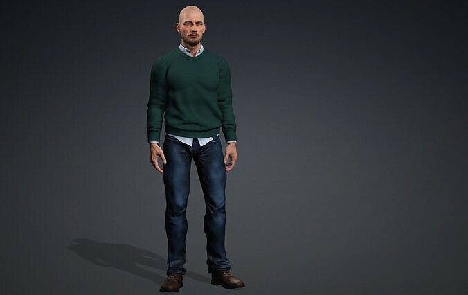 Man on Sweater 3D model