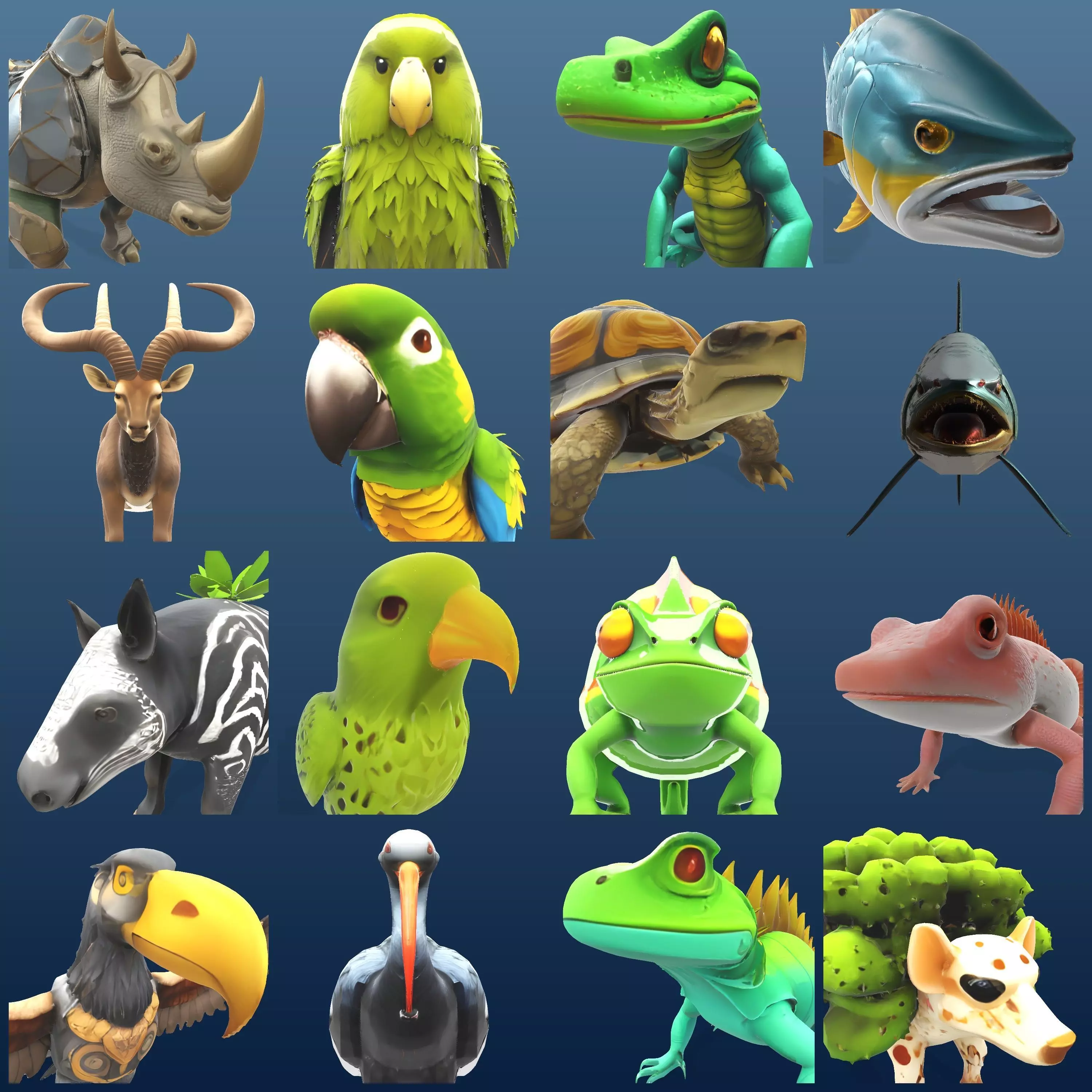 Fantastic Menagerie - Mythical Animal Figurine Collection 3D print model_0