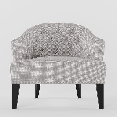 Olde World Style Curved Armchair 3D model