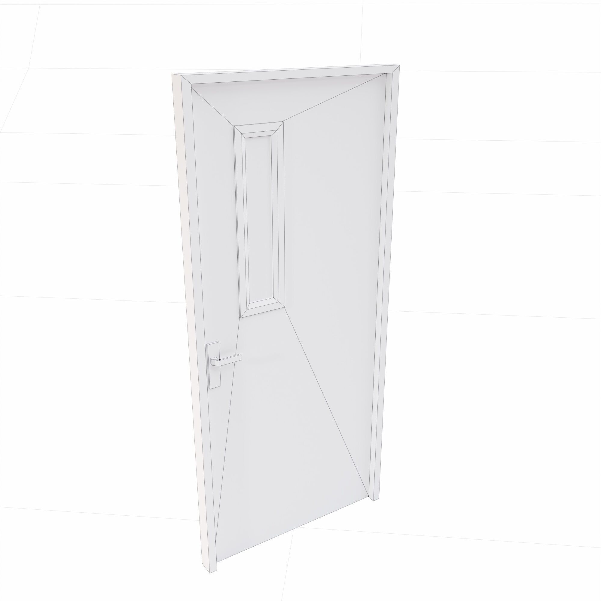 Corridor door pbr Low-poly 3D model_7