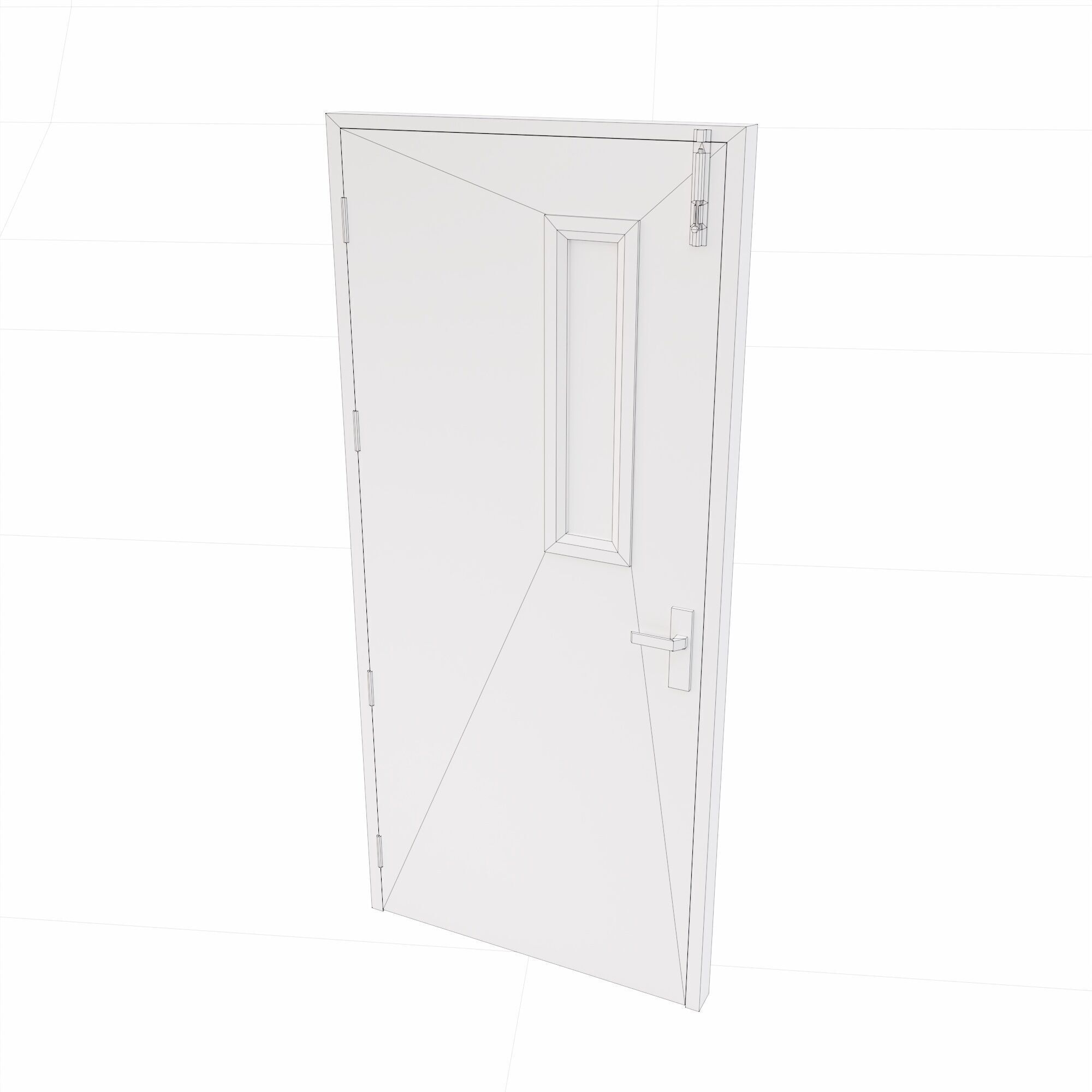 Corridor door pbr Low-poly 3D model_8