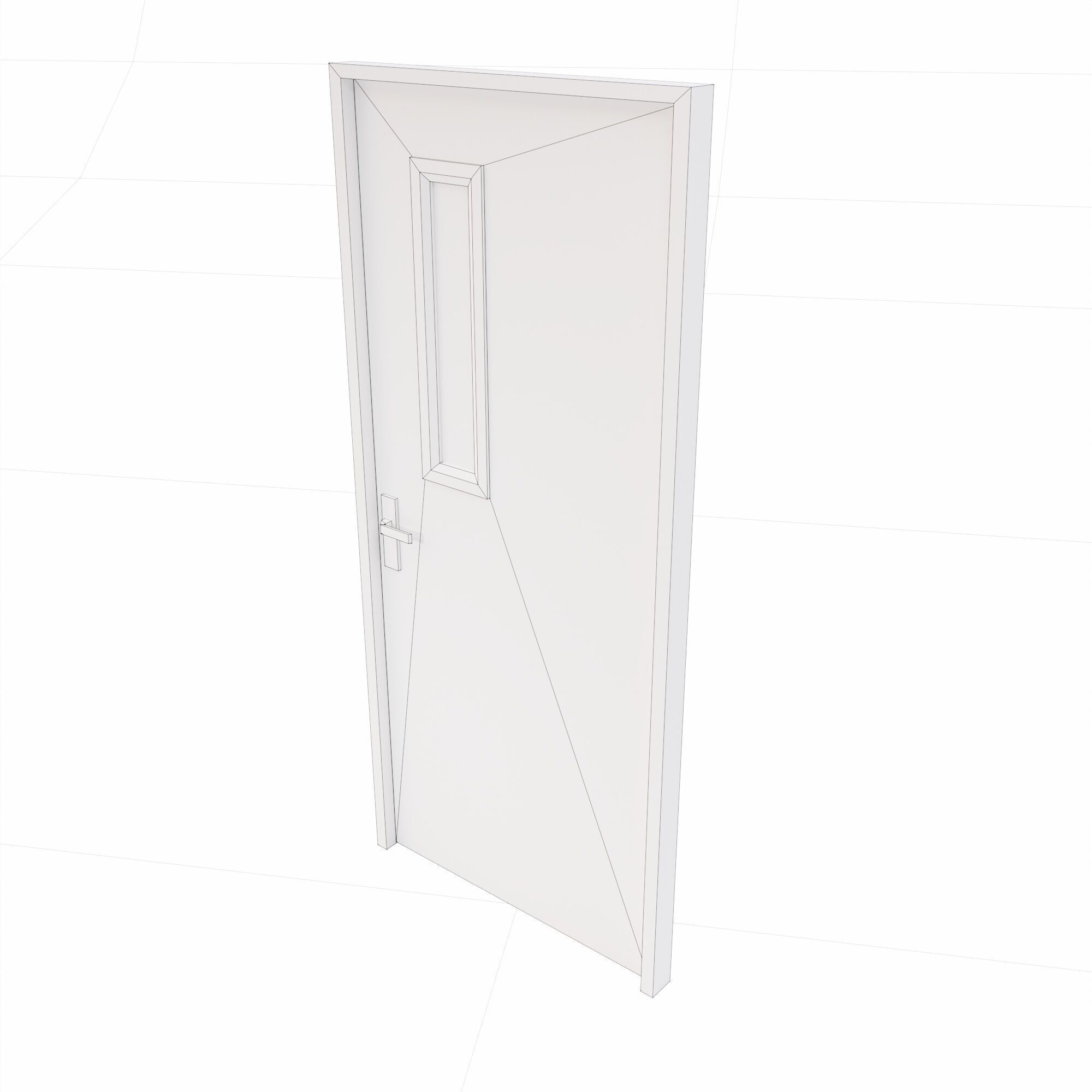 Corridor door pbr Low-poly 3D model_6
