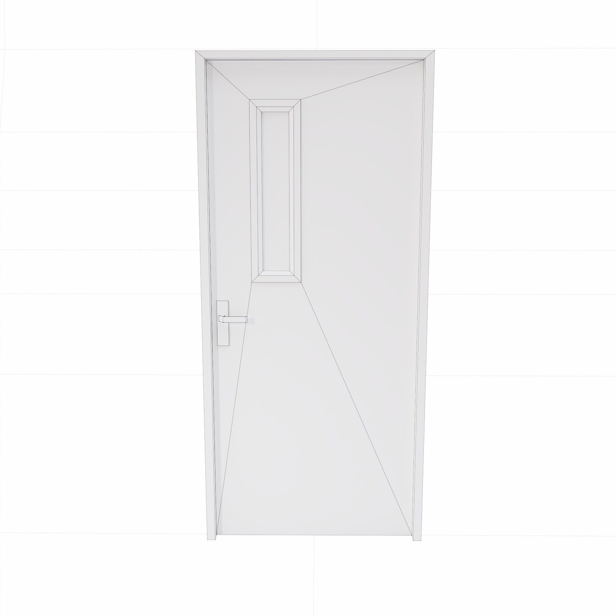 Corridor door pbr Low-poly 3D model_5