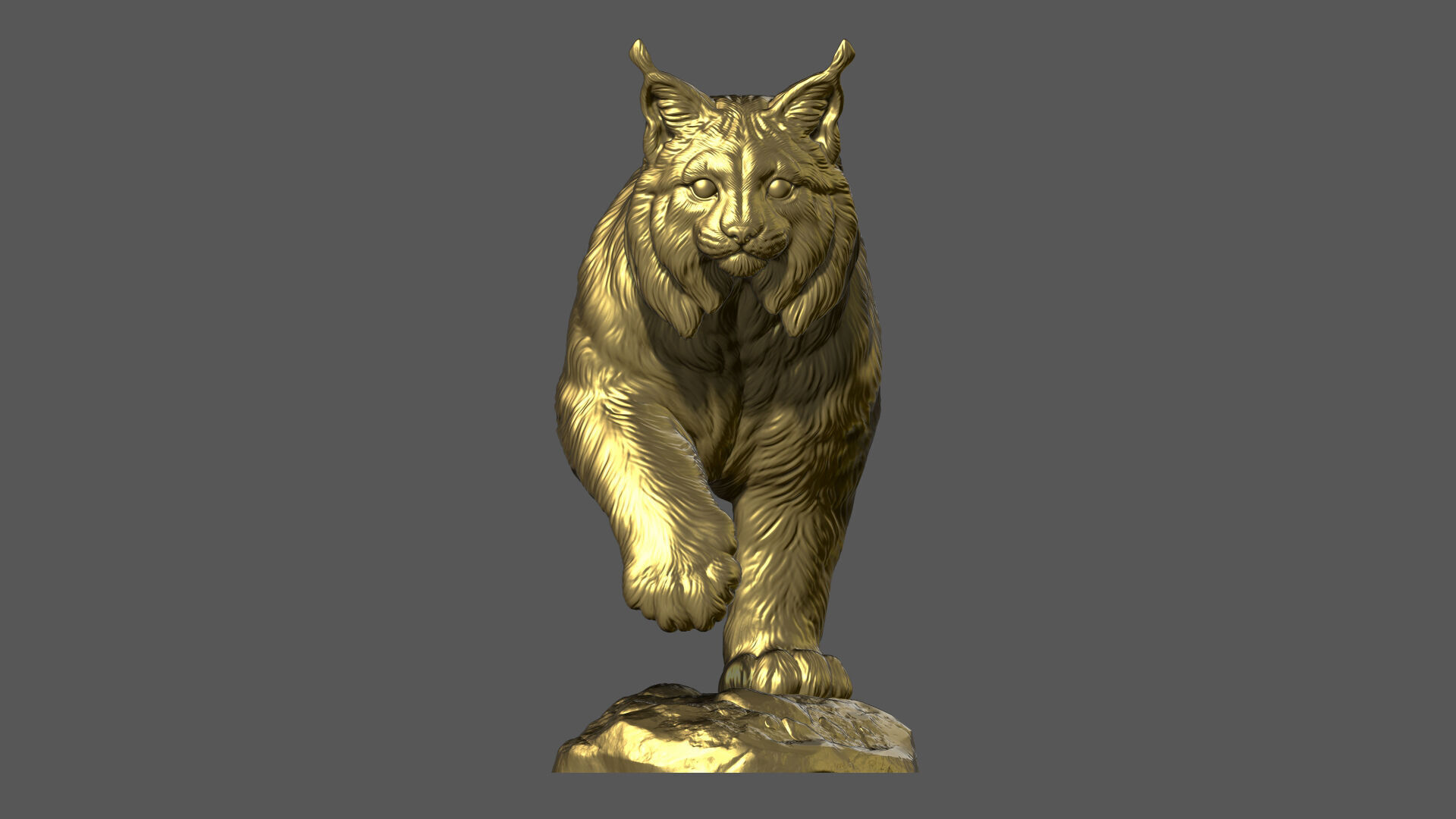 Lynx walking bust 3D print model_18