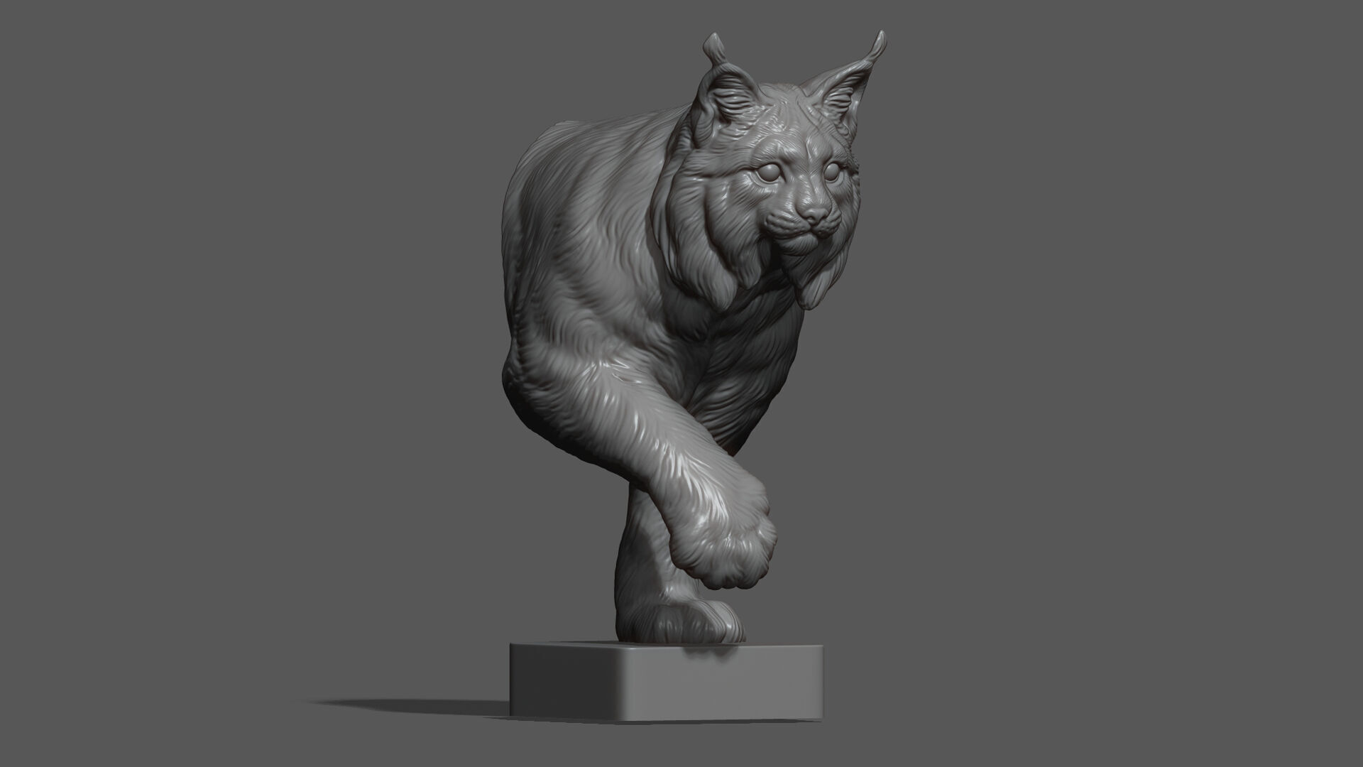 Lynx walking bust 3D print model_6