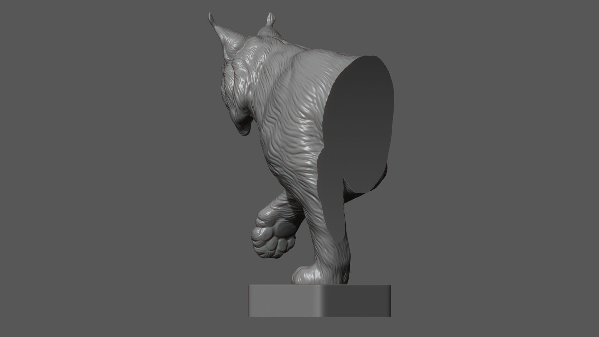 Lynx walking bust 3D print model_8