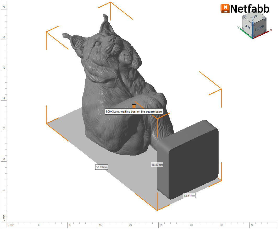 Lynx walking bust 3D print model_21