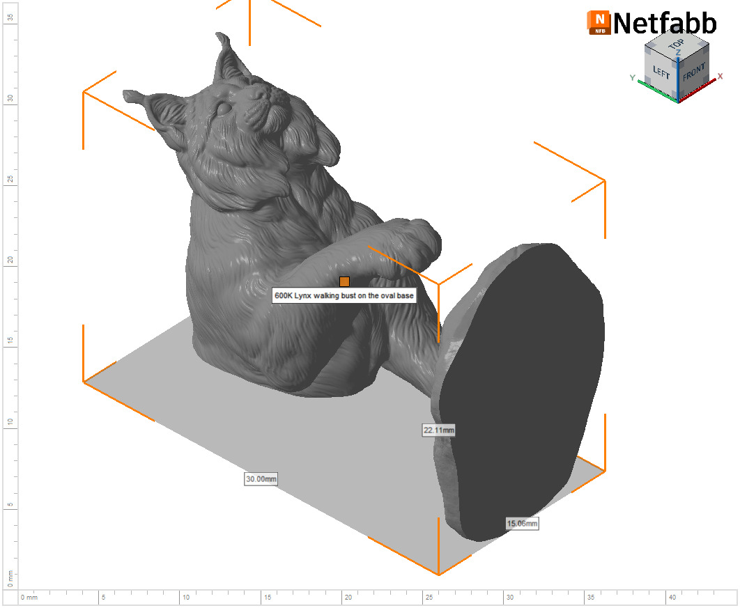 Lynx walking bust 3D print model_20