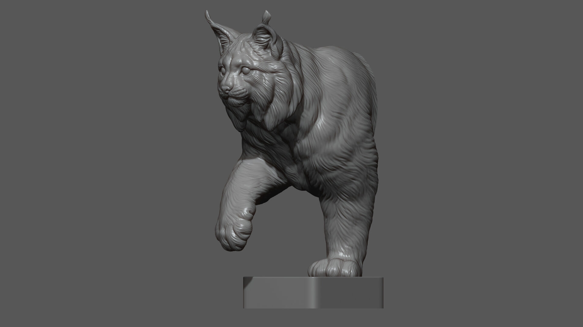 Lynx walking bust 3D print model_5