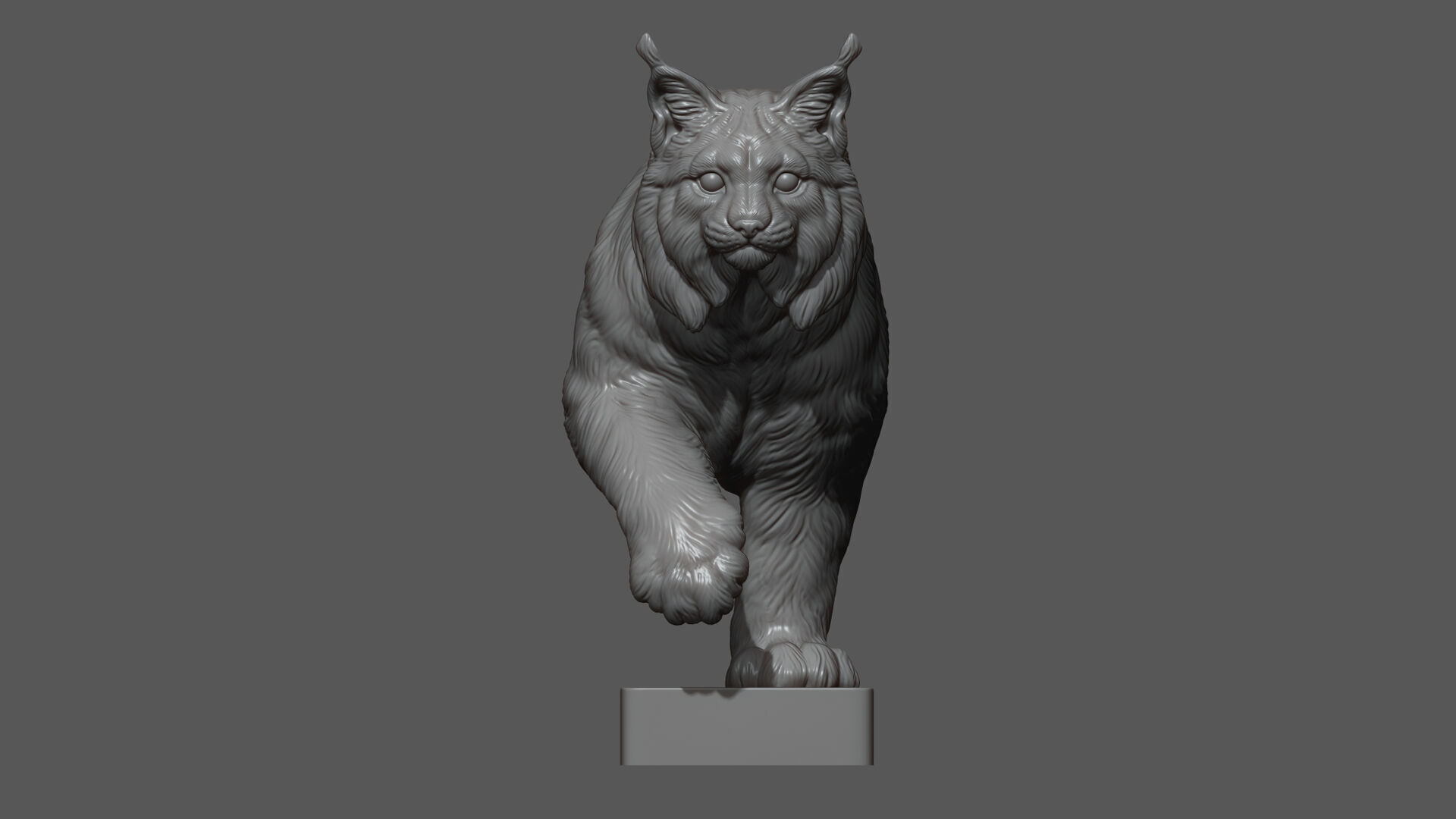 Lynx walking bust 3D print model_9