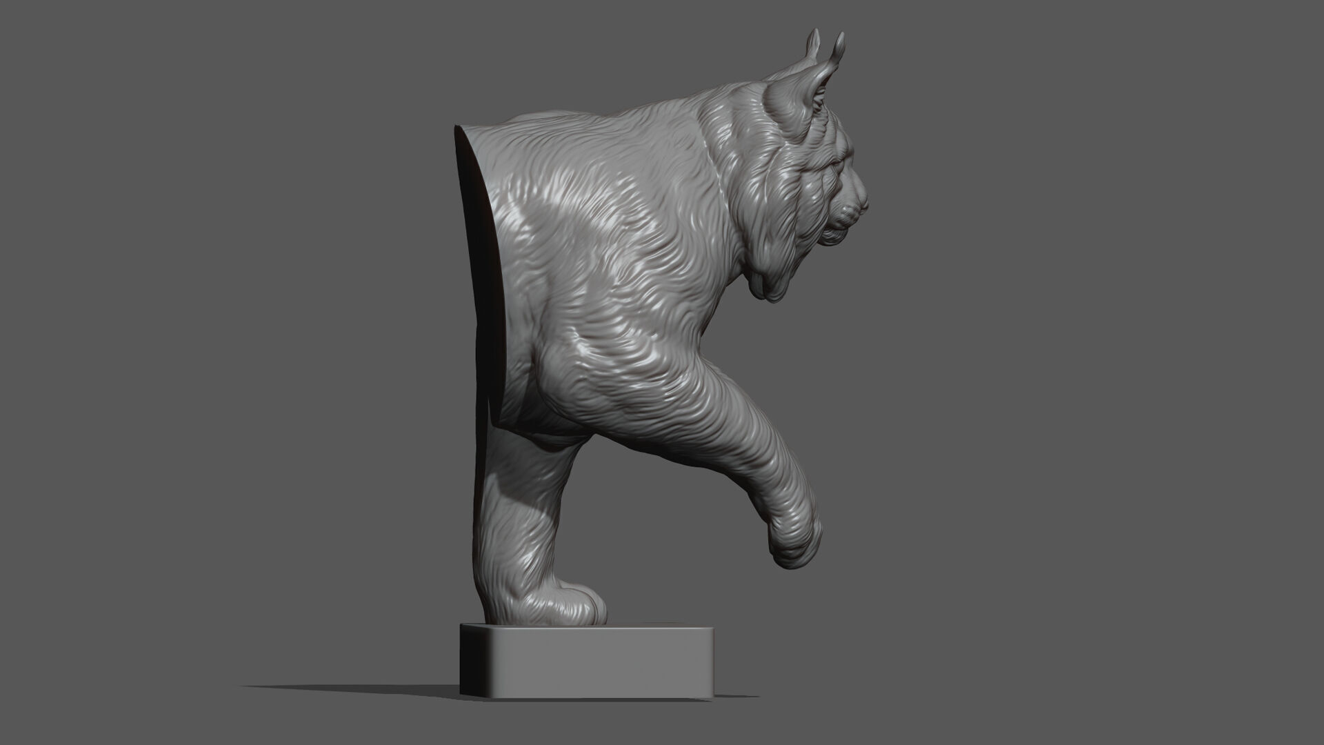 Lynx walking bust 3D print model_7