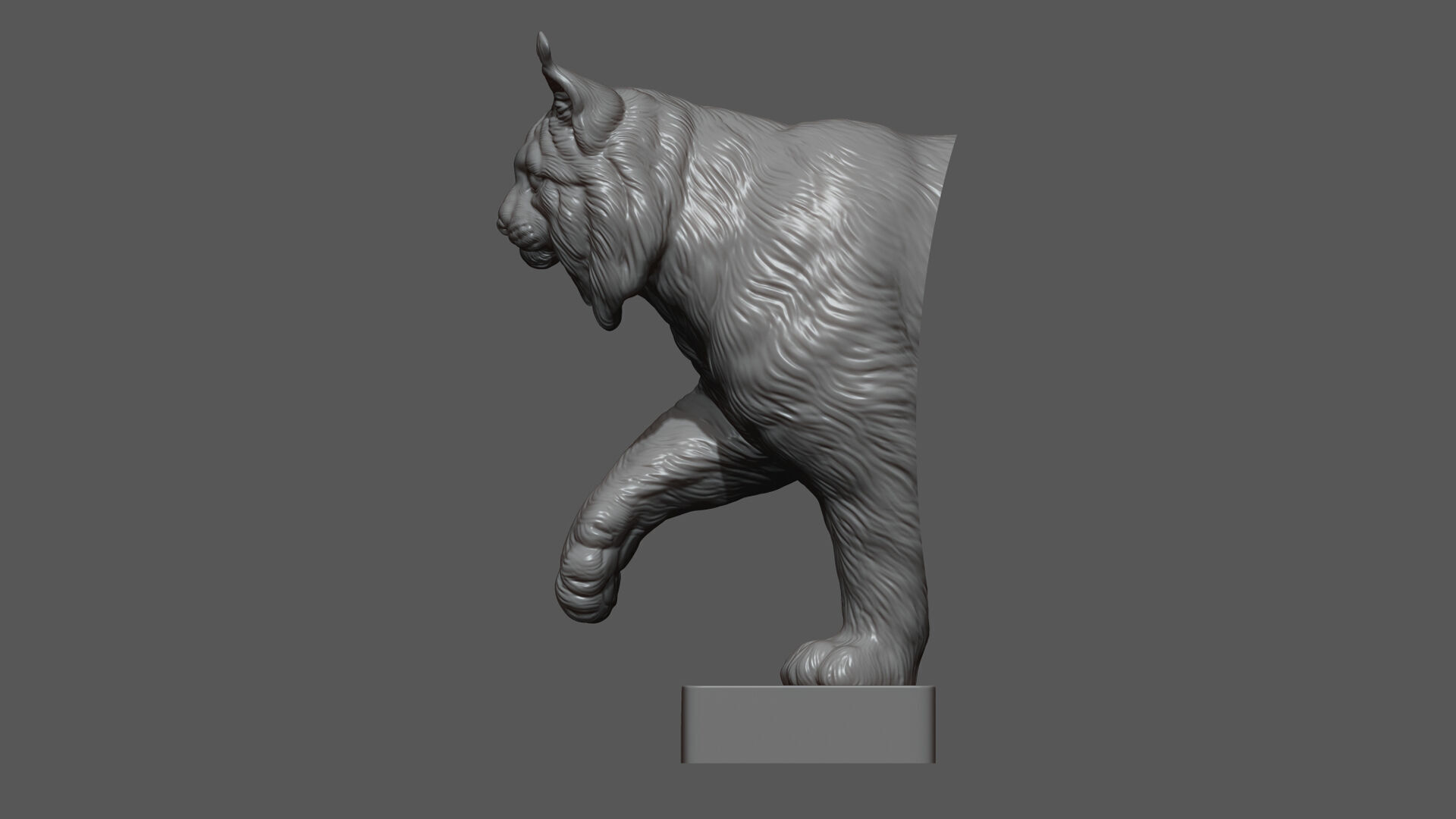 Lynx walking bust 3D print model_10