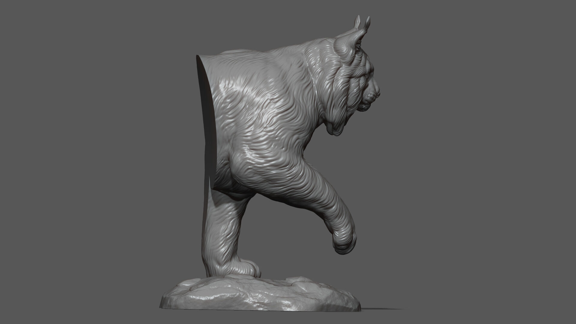 Lynx walking bust 3D print model_16