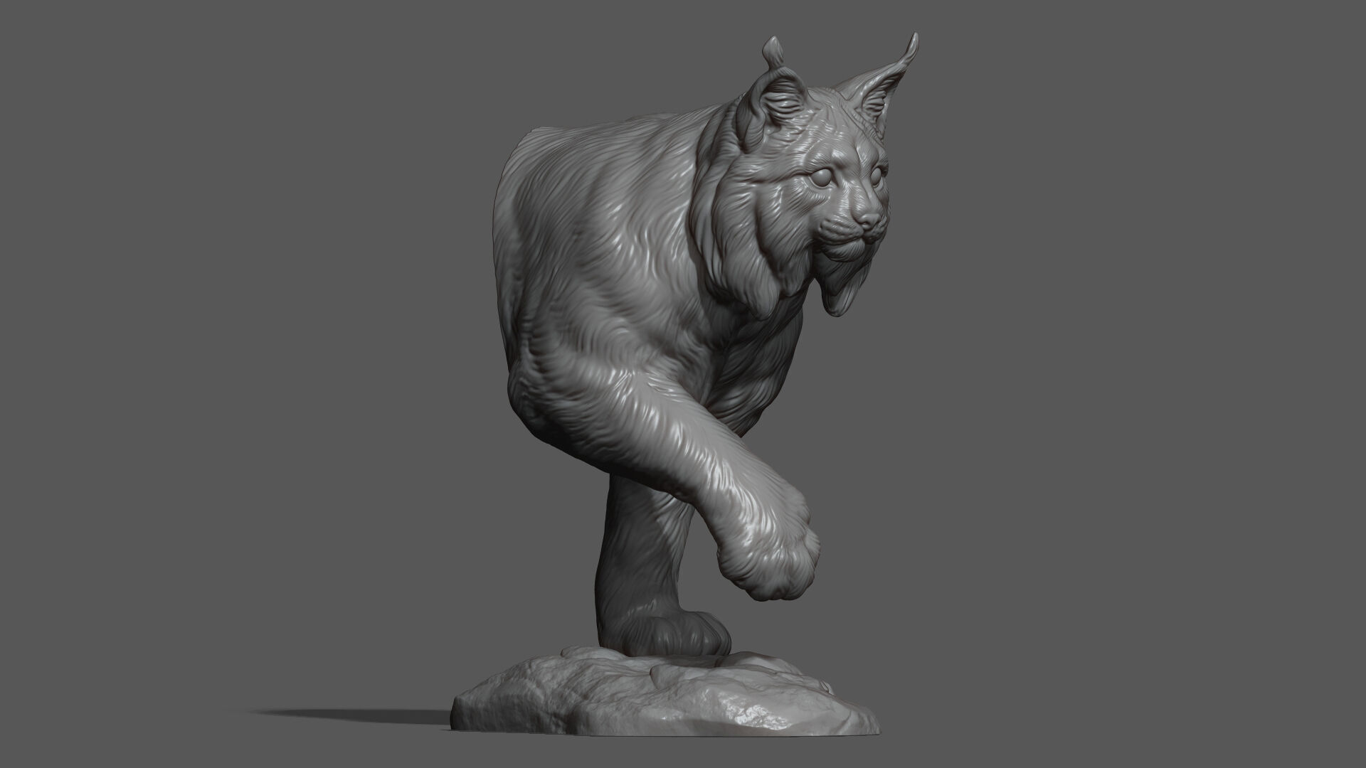 Lynx walking bust 3D print model_15
