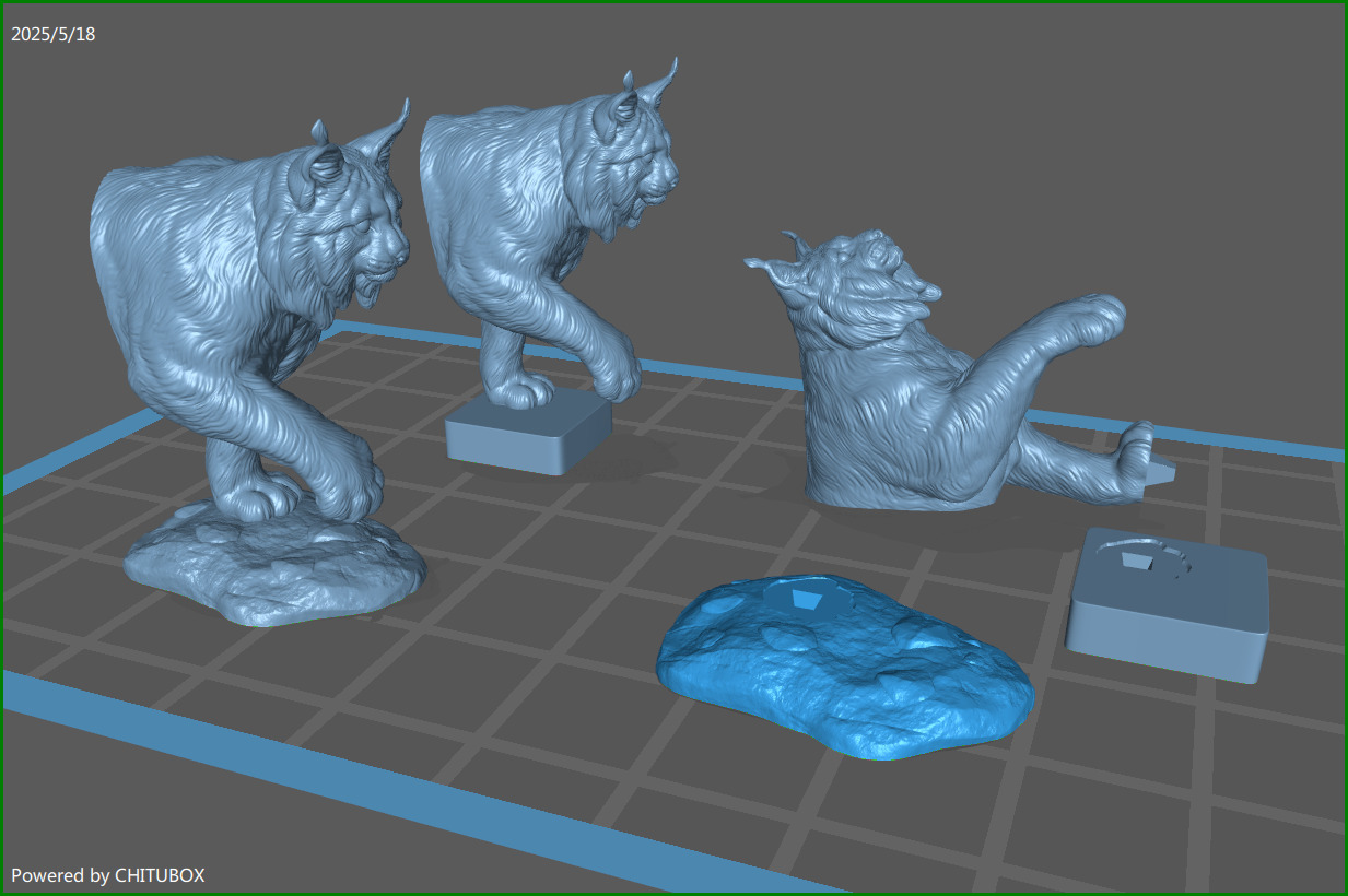 Lynx walking bust 3D print model_1