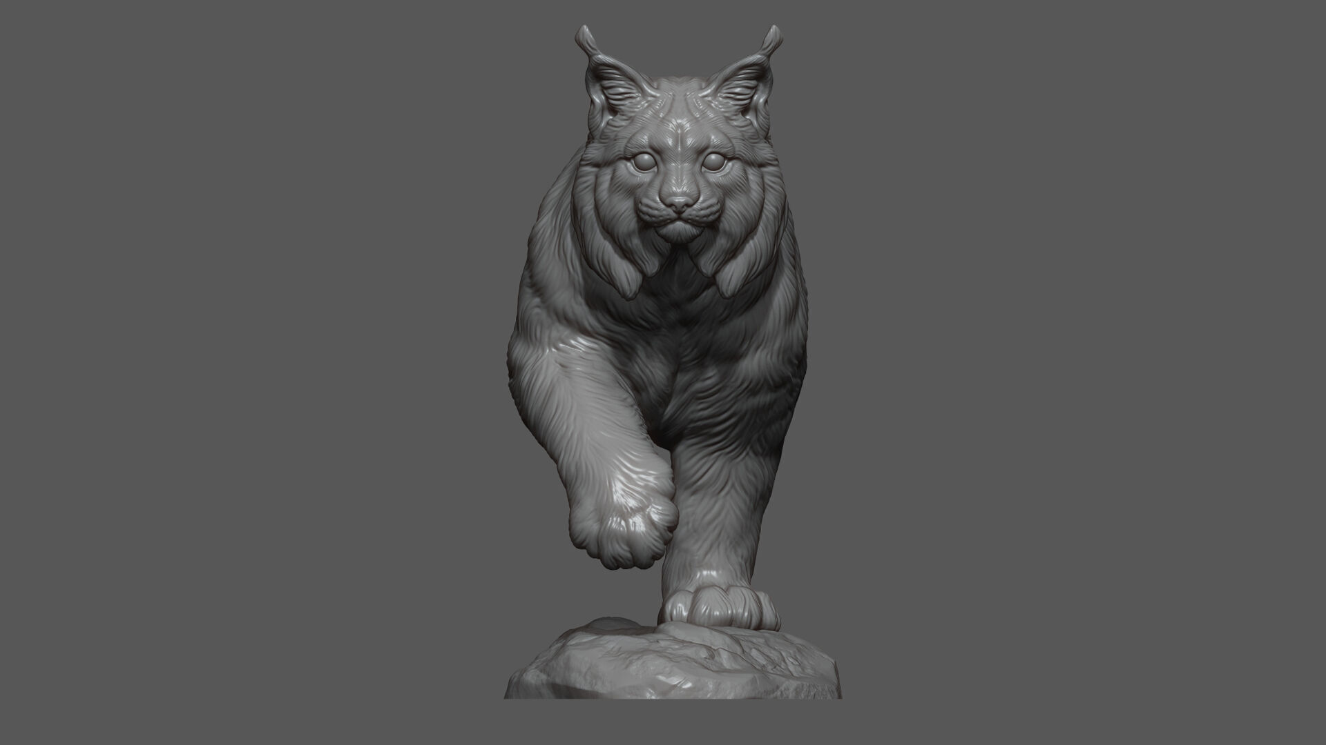 Lynx walking bust 3D print model_14