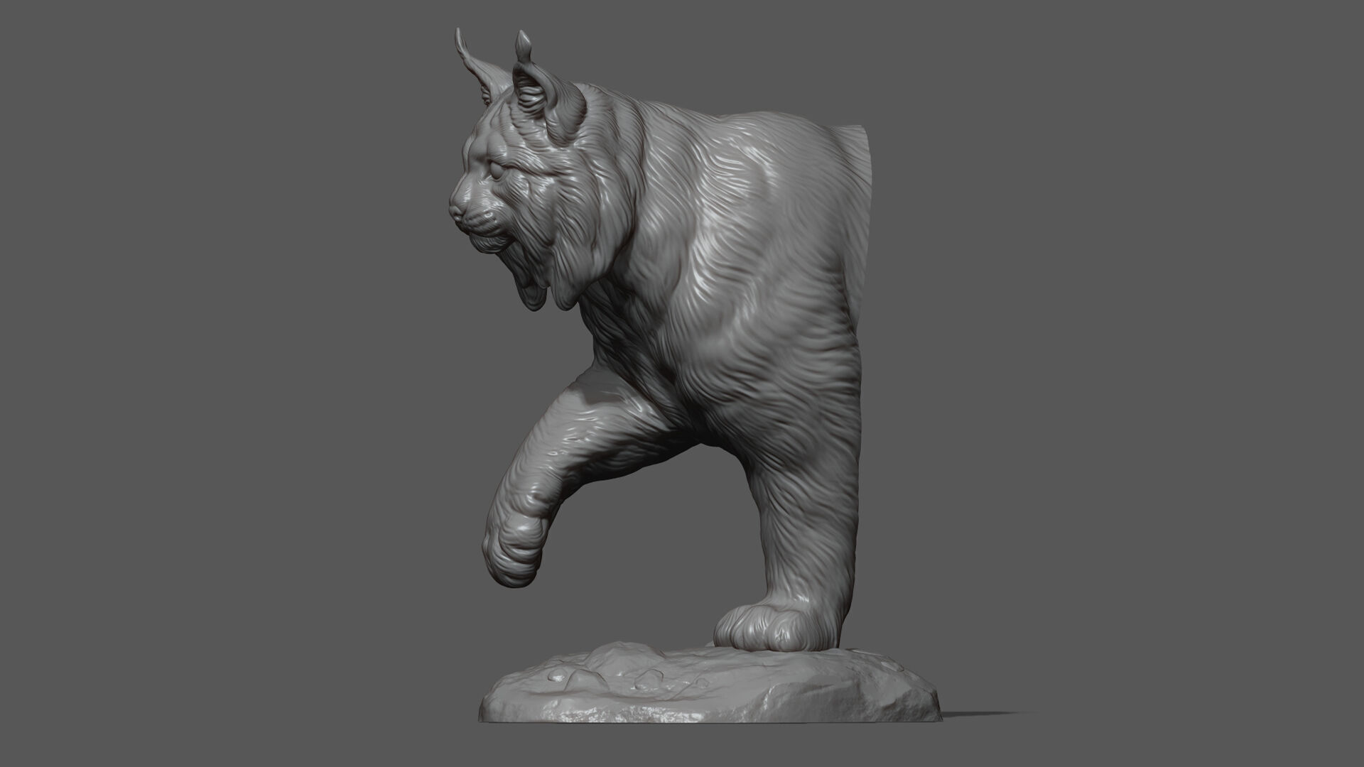 Lynx walking bust 3D print model_13