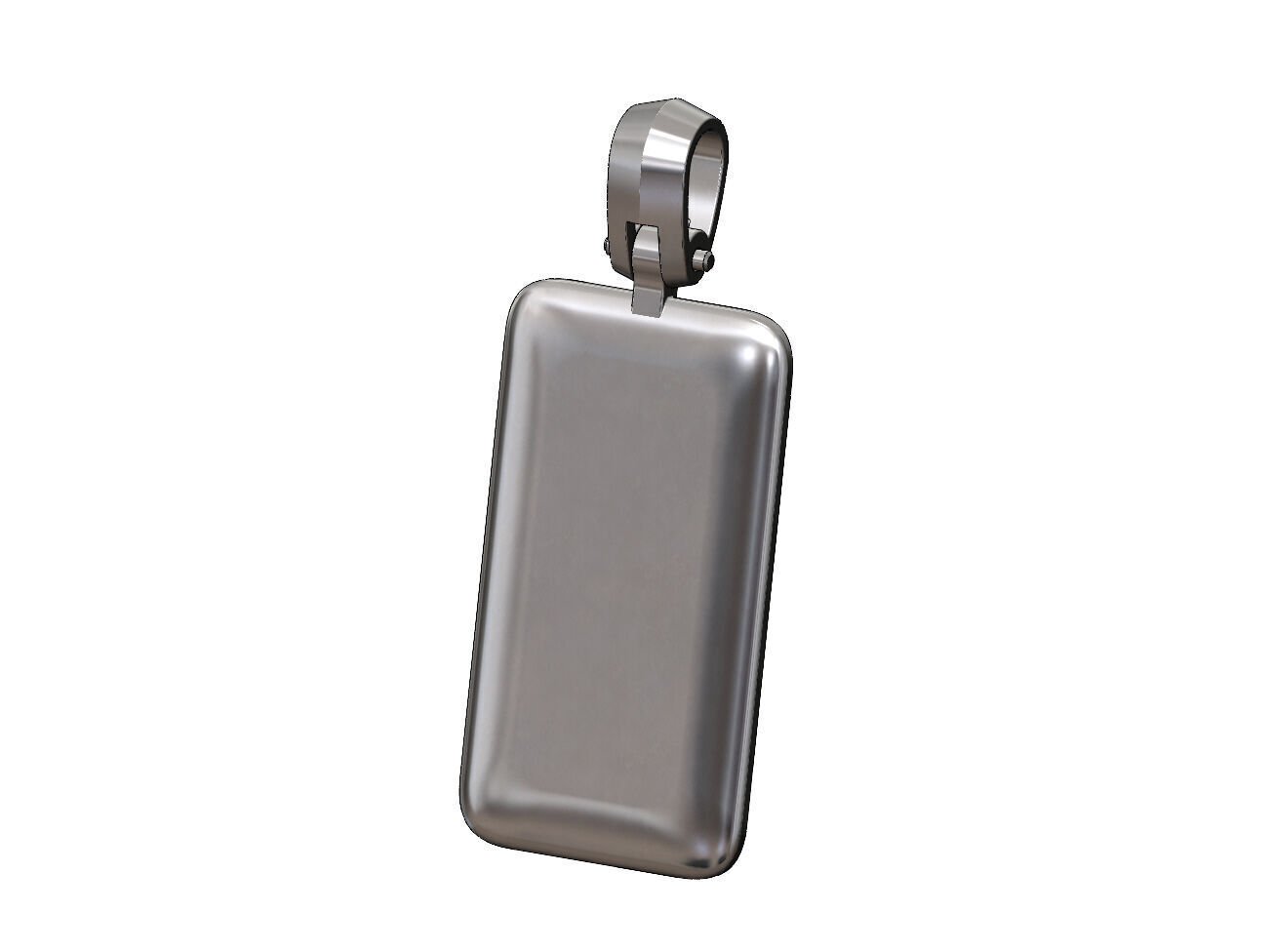 Rounded rectangular dogtag pendant with bail 3D print model_10