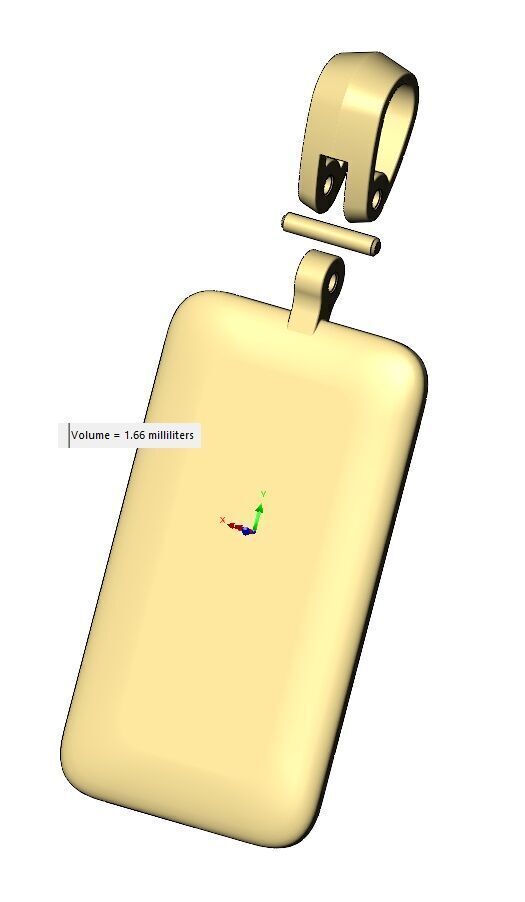 Rounded rectangular dogtag pendant with bail 3D print model_14