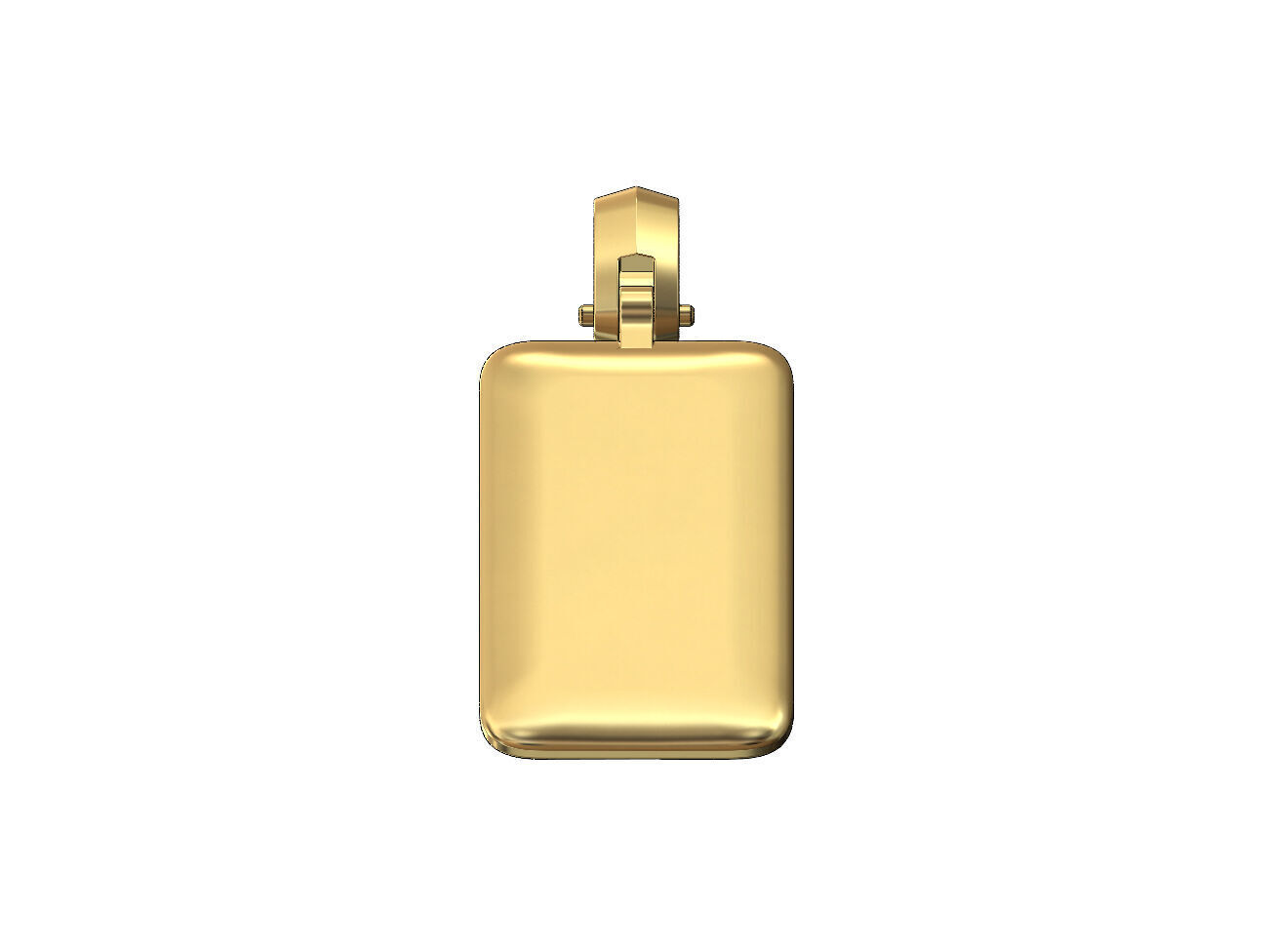 Rounded rectangular dogtag pendant with bail 3D print model_2