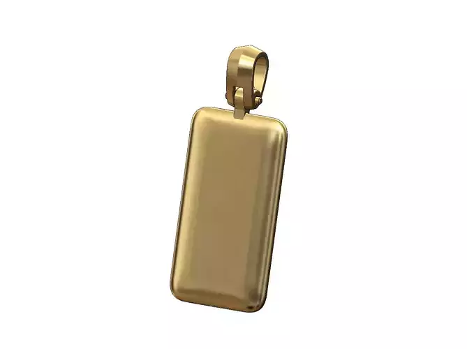 Rounded rectangular dogtag pendant with bail