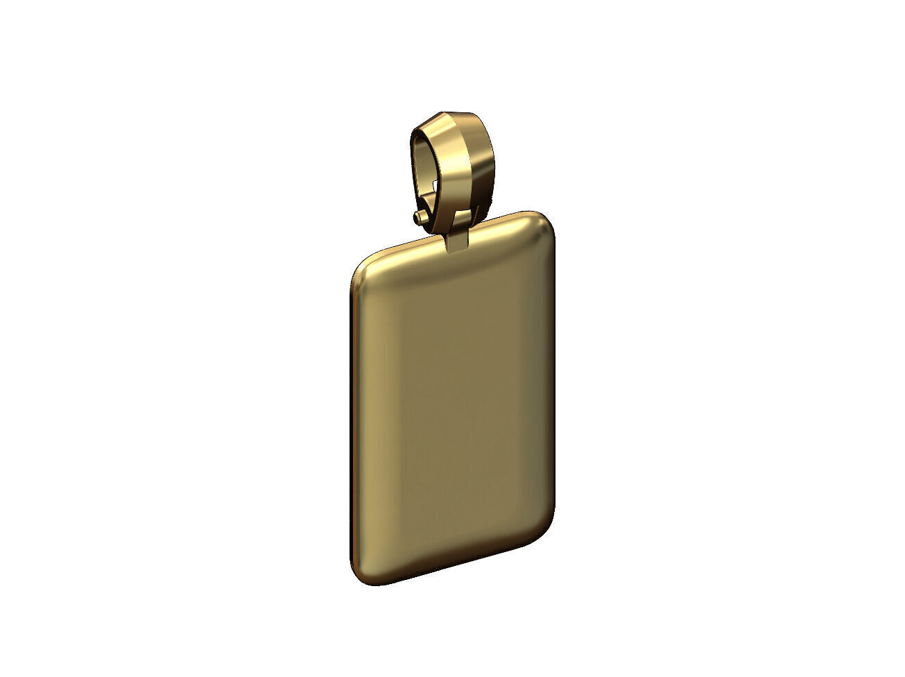 Rounded rectangular dogtag pendant with bail 3D print model_4