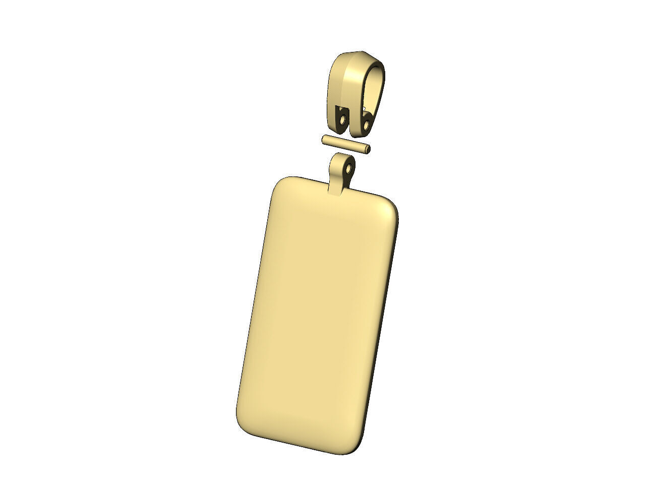 Rounded rectangular dogtag pendant with bail 3D print model_5