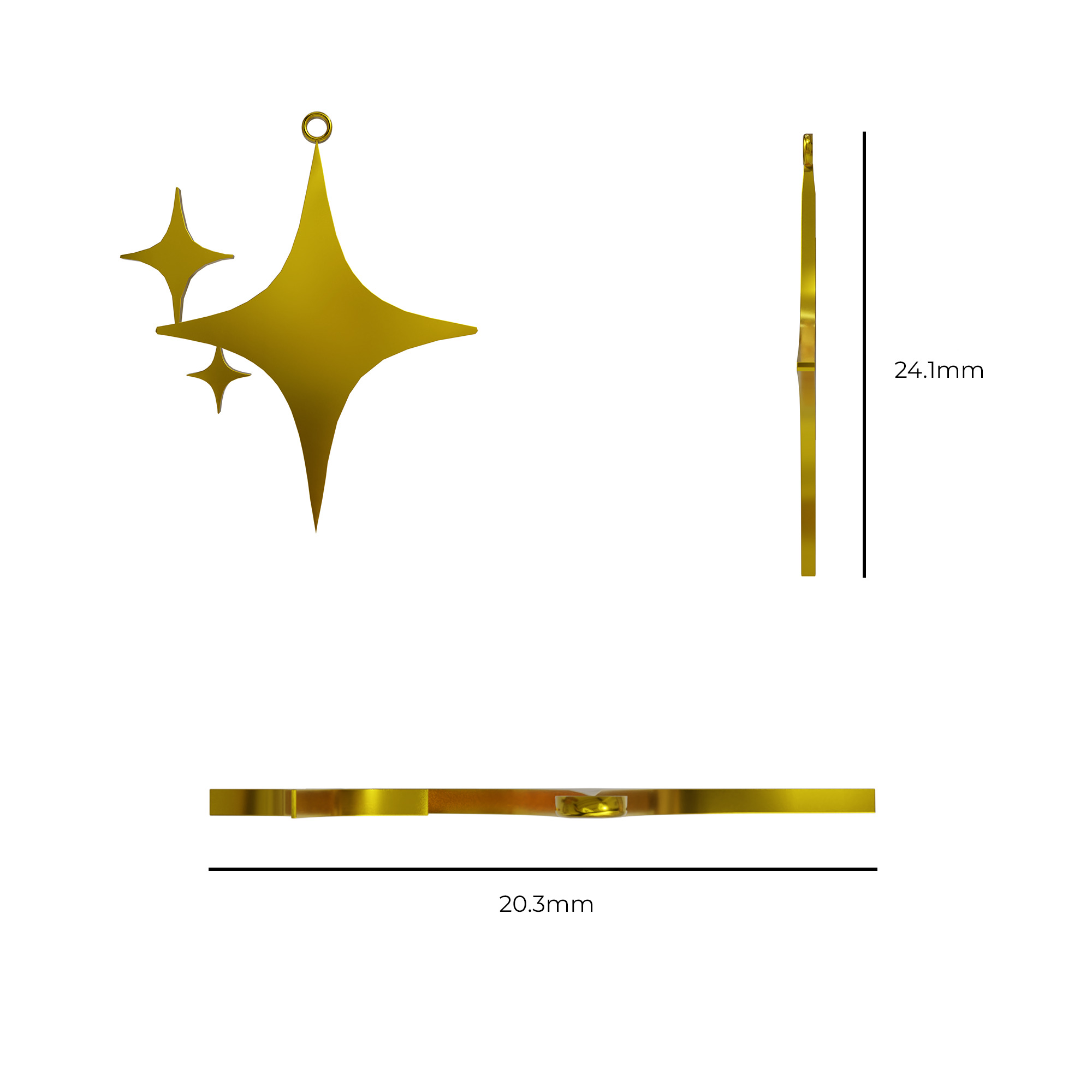 Star Pendant  3D print model_5