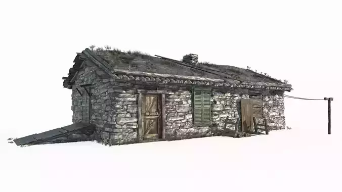 Stone houses built during the Civil War era 3D model