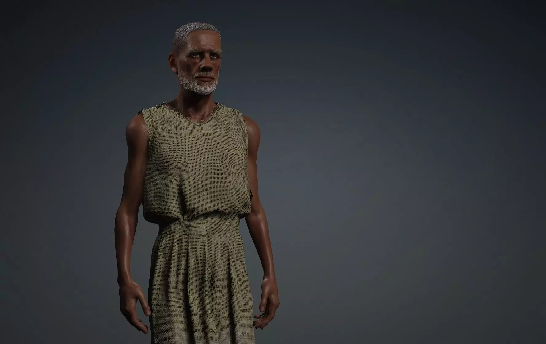 Old Black Man 3D model_0