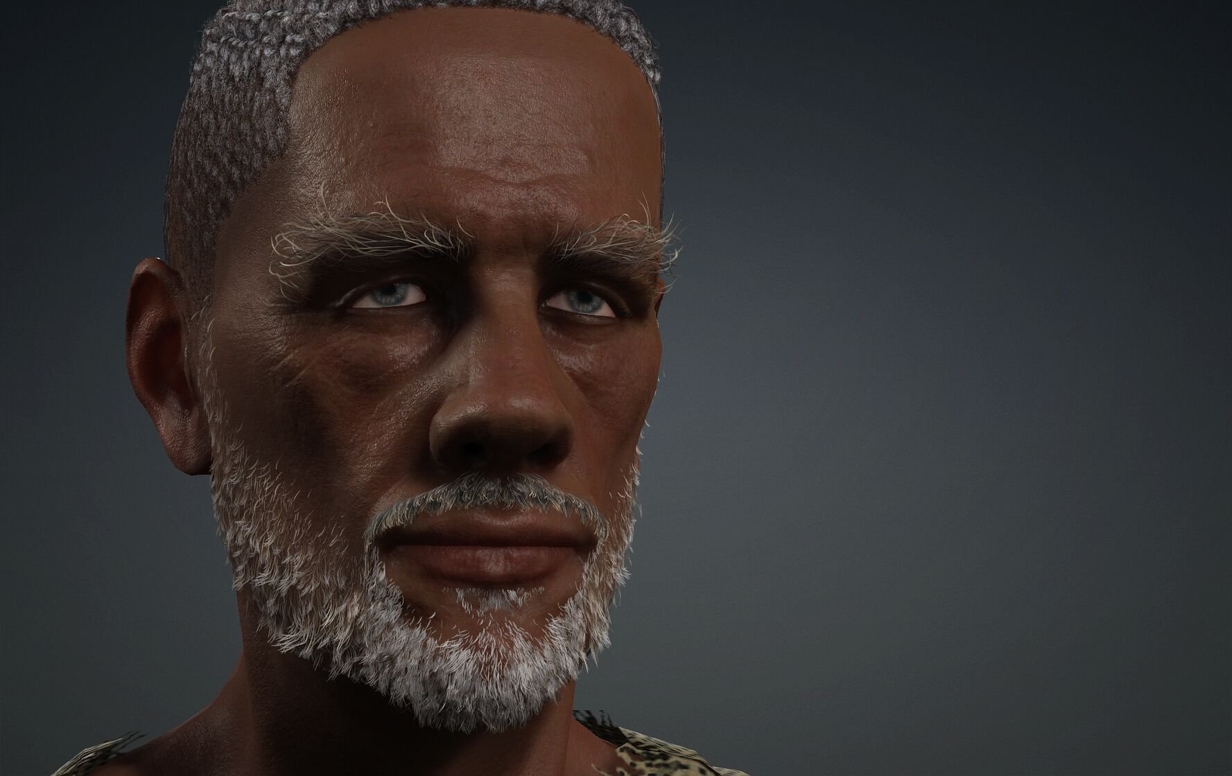 Old Black Man 3D model_2