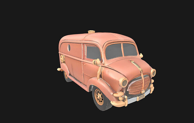 Steampunk Van 3D Model RetroFuturistic Victorian Era Low-poly 3D model