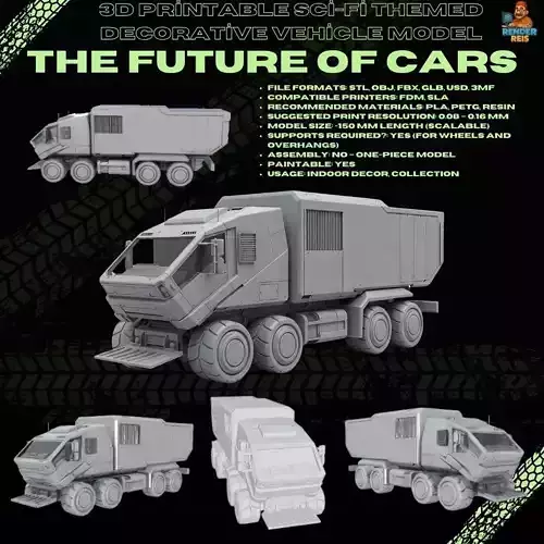3D Printable Futuristic Off Road Vehicle Model 3D print model