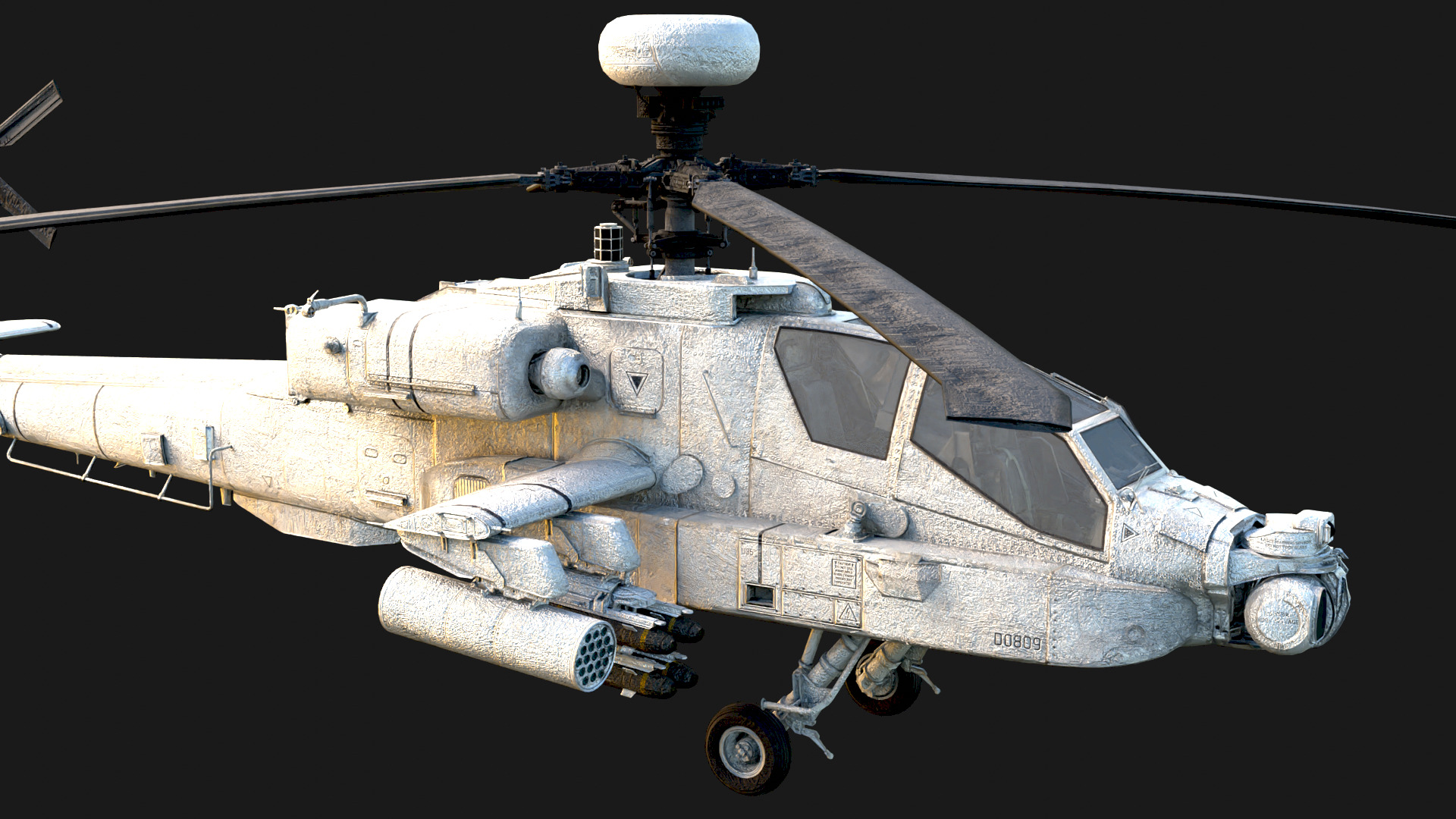 Boeing AH-64 Apache High Detail Attack Helicopter  3D model_6