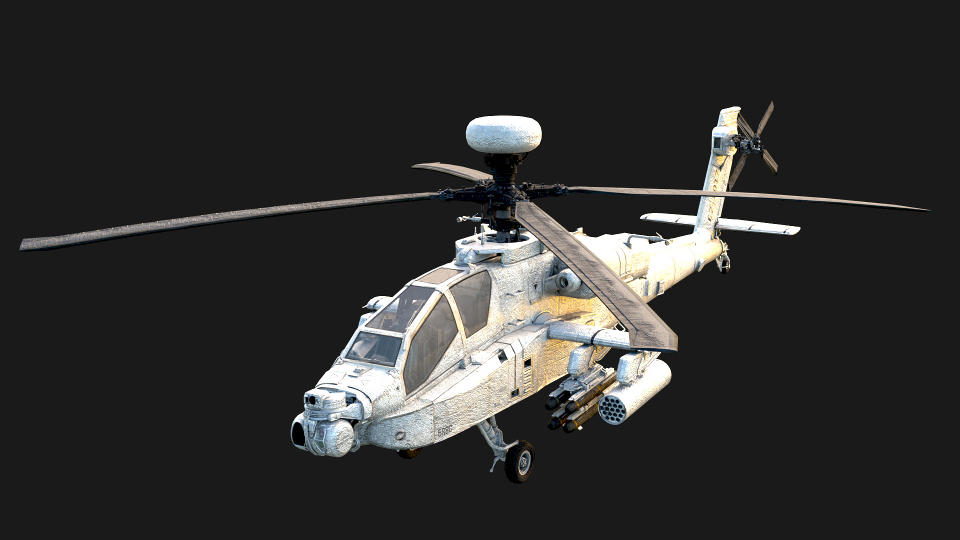 Boeing AH-64 Apache High Detail Attack Helicopter  3D model_2