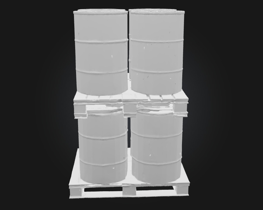 Radioactive Barrels on Pallet  Hazardous Cargo for High Stakes  3D model_6