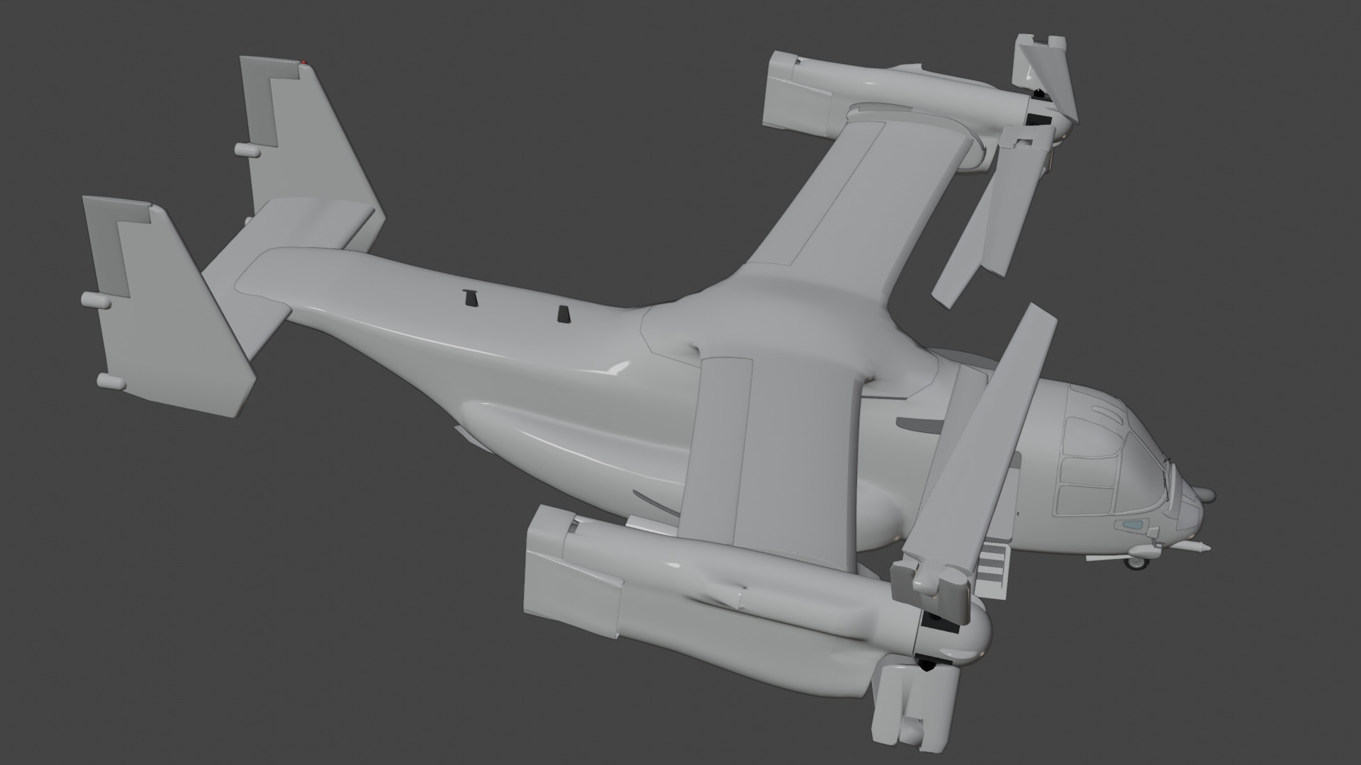 Bell Boeing V 22 Osprey Rigged Animated Tiltrotor Aircraft  3D model_11
