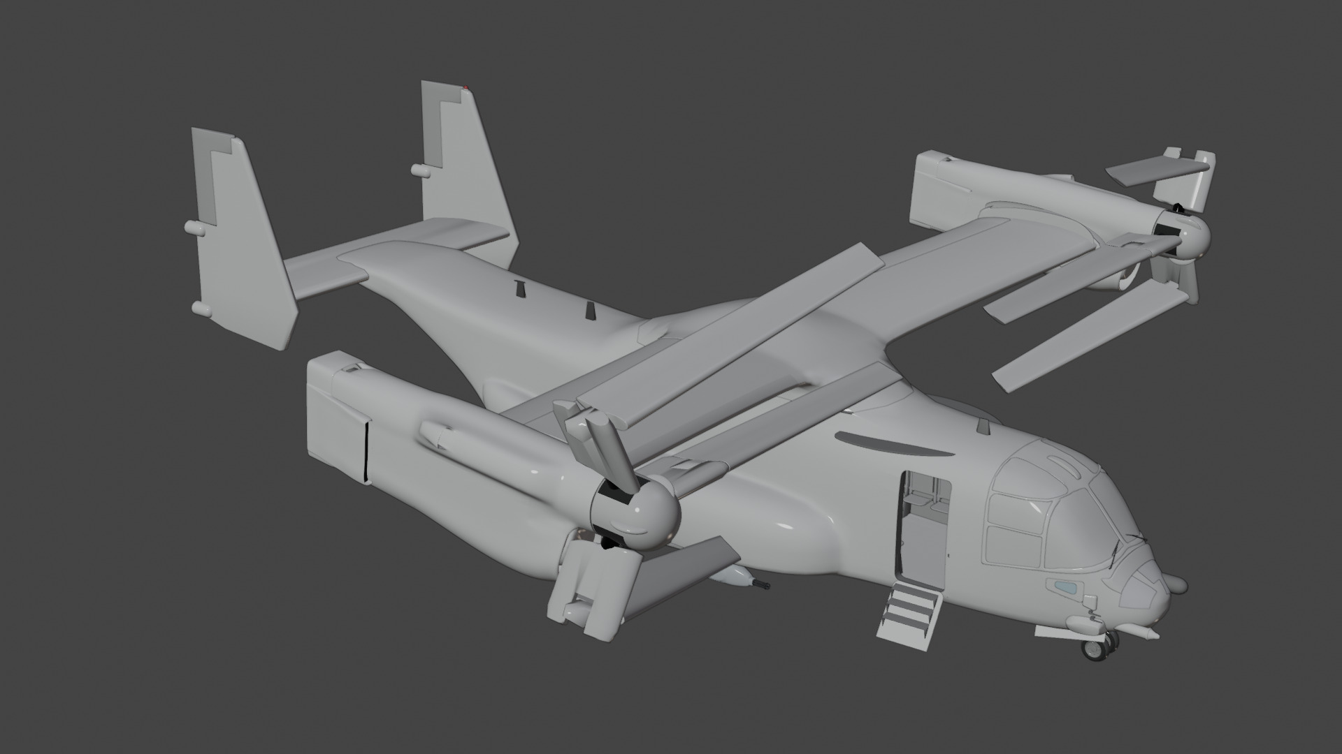 Bell Boeing V 22 Osprey Rigged Animated Tiltrotor Aircraft  3D model_7