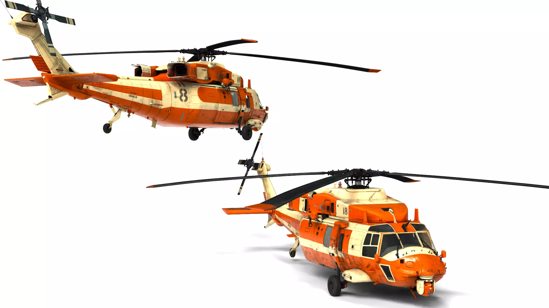 Blackhawk Medical Helicopter No Rig 3D model