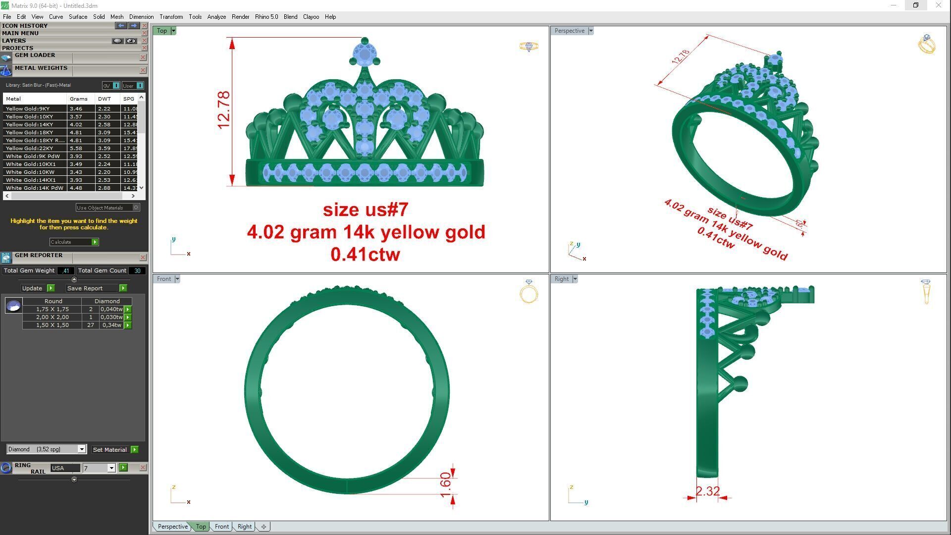 Ring 1051 double size 3D print model_1