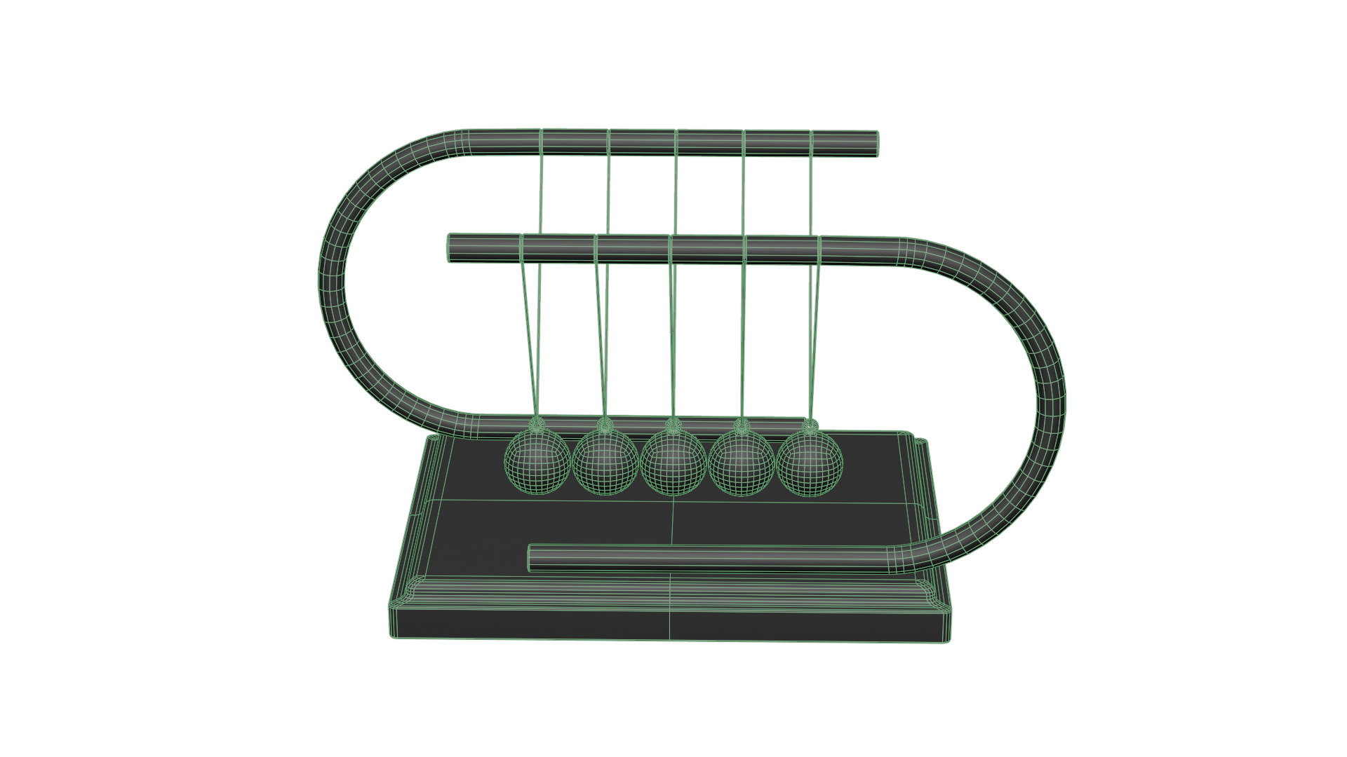 Newtons Cradle Low-poly 3D model_10