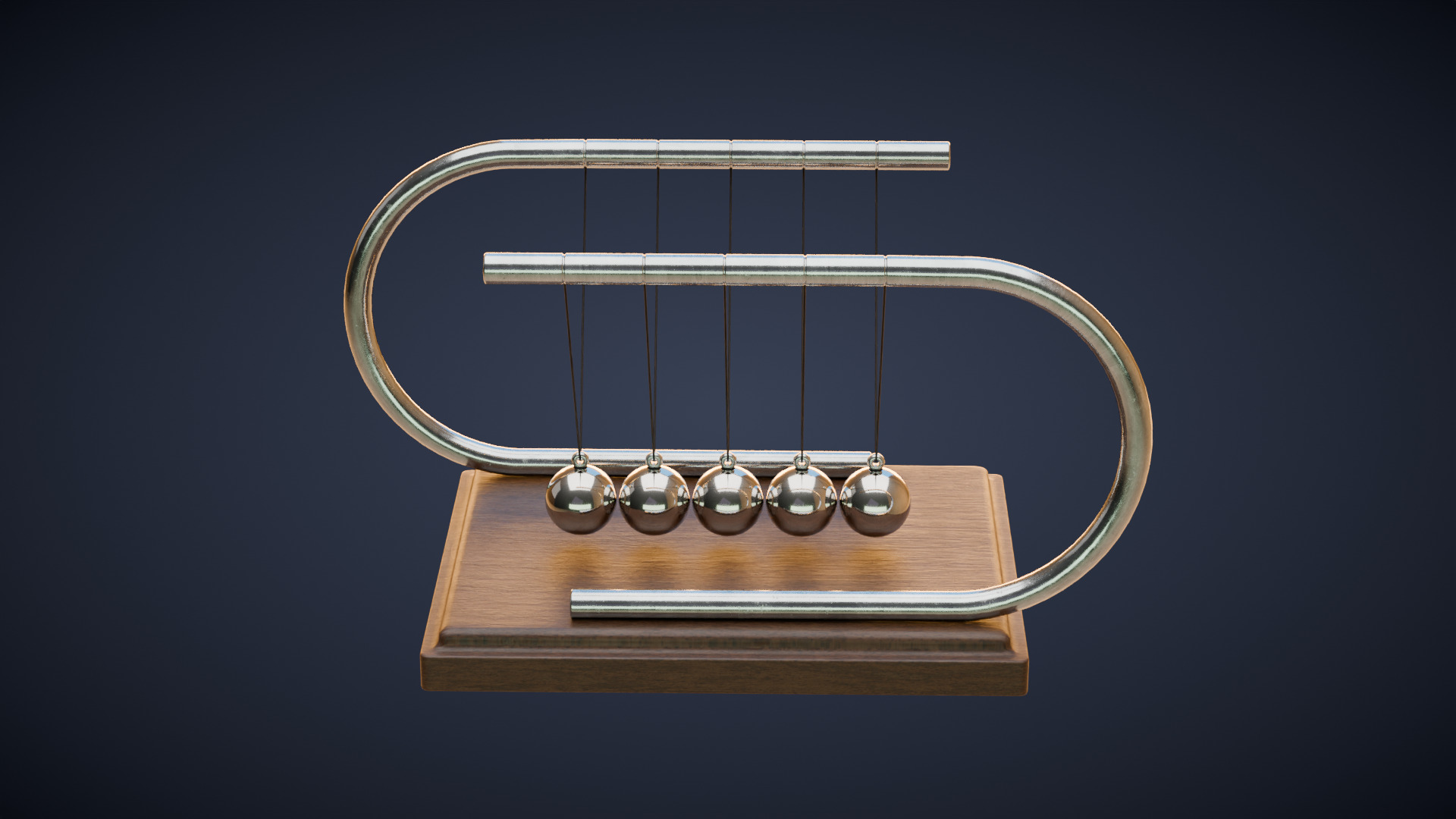Newtons Cradle Low-poly 3D model_1