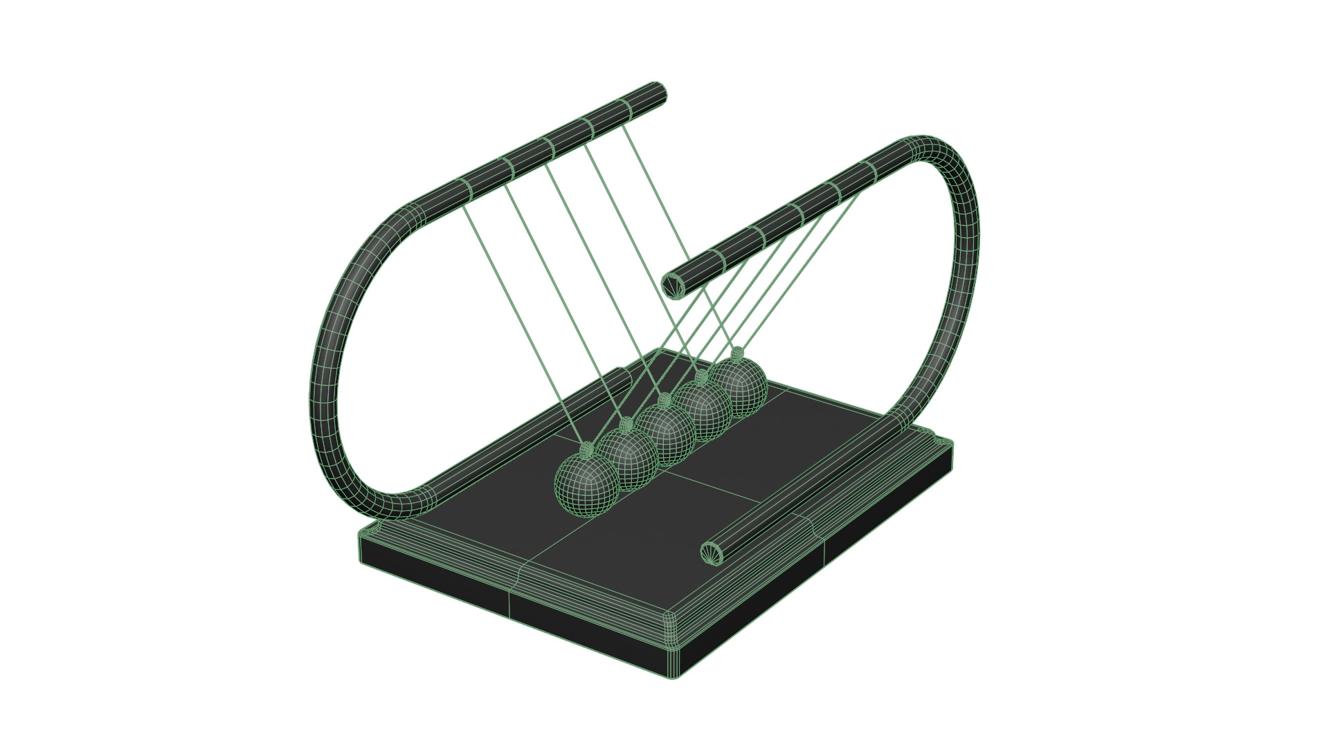Newtons Cradle Low-poly 3D model_14