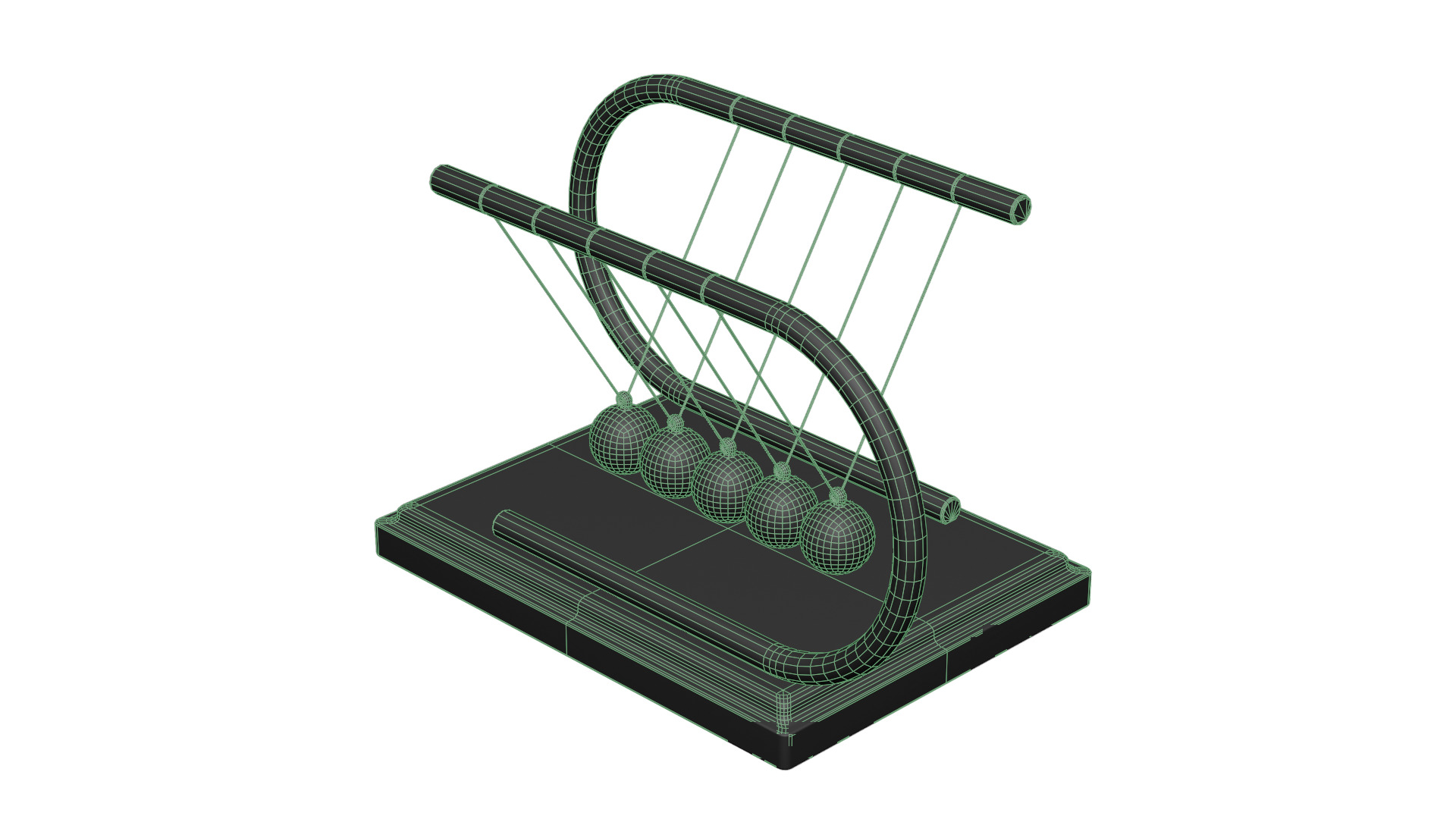 Newtons Cradle Low-poly 3D model_11