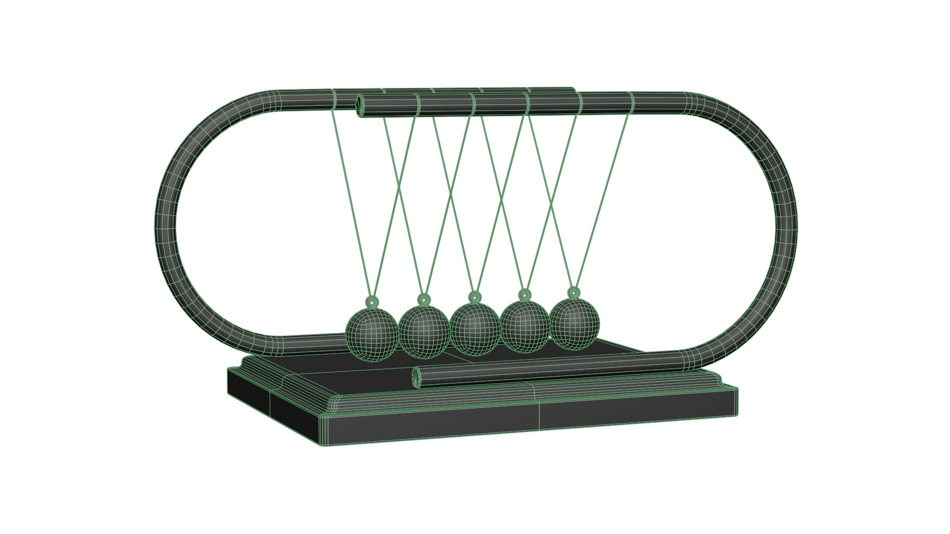 Newtons Cradle Low-poly 3D model_17