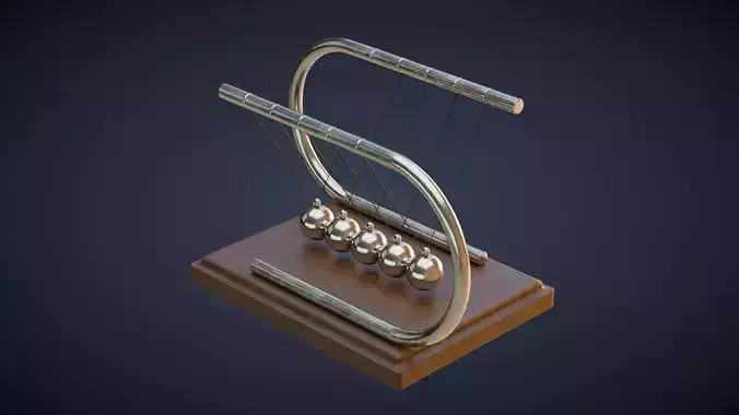 Newtons Cradle Low-poly 3D model