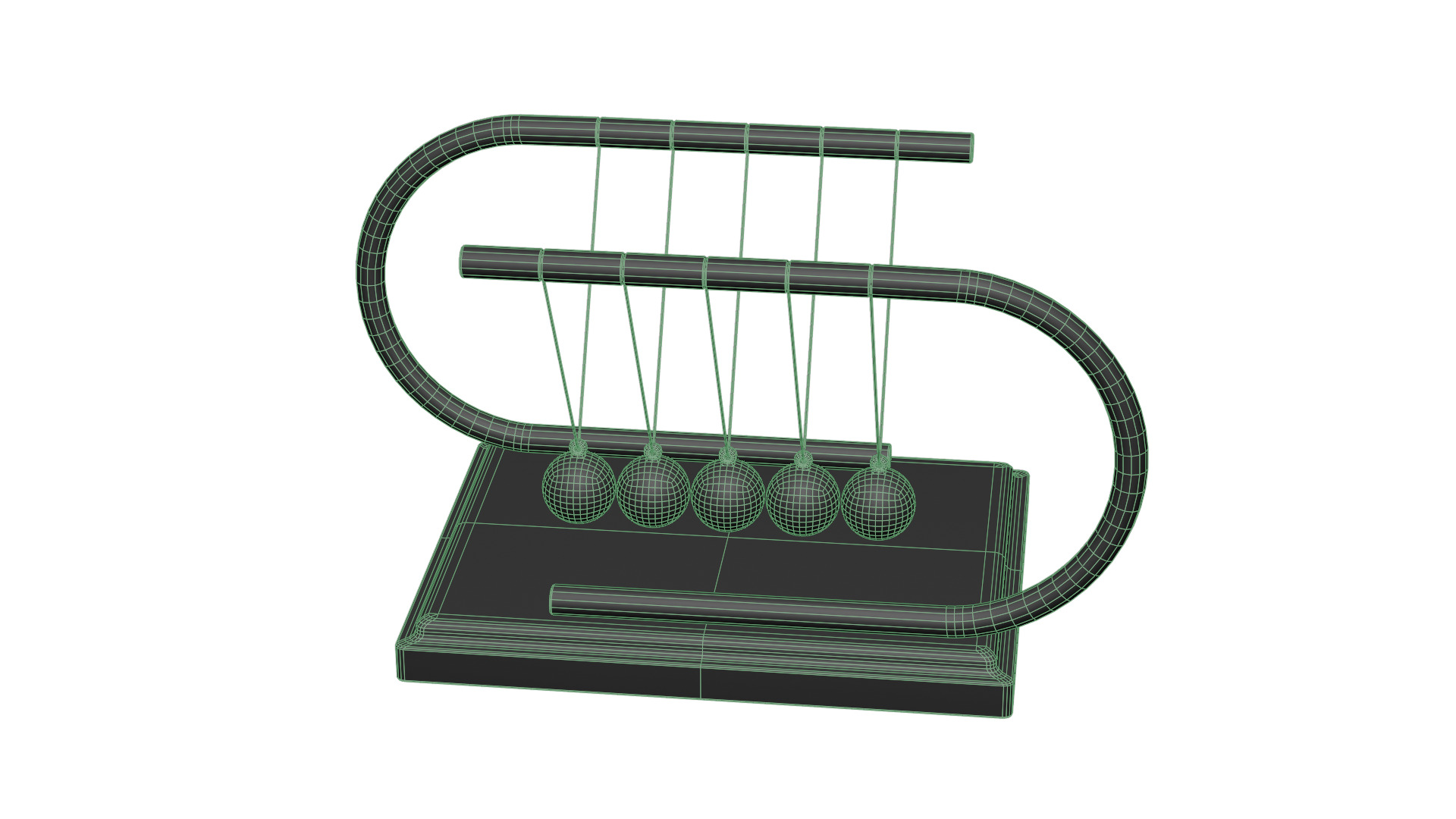 Newtons Cradle Low-poly 3D model_16