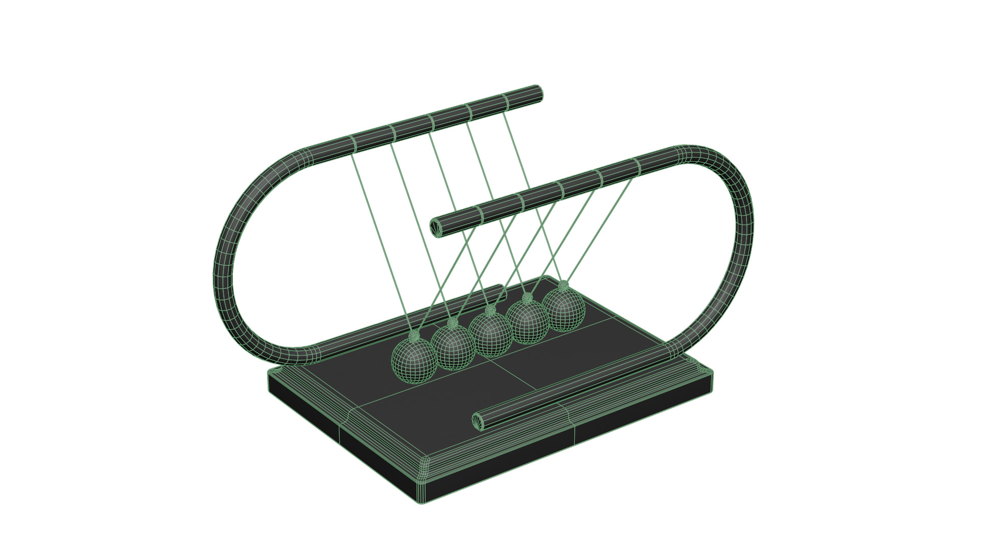 Newtons Cradle Low-poly 3D model_12